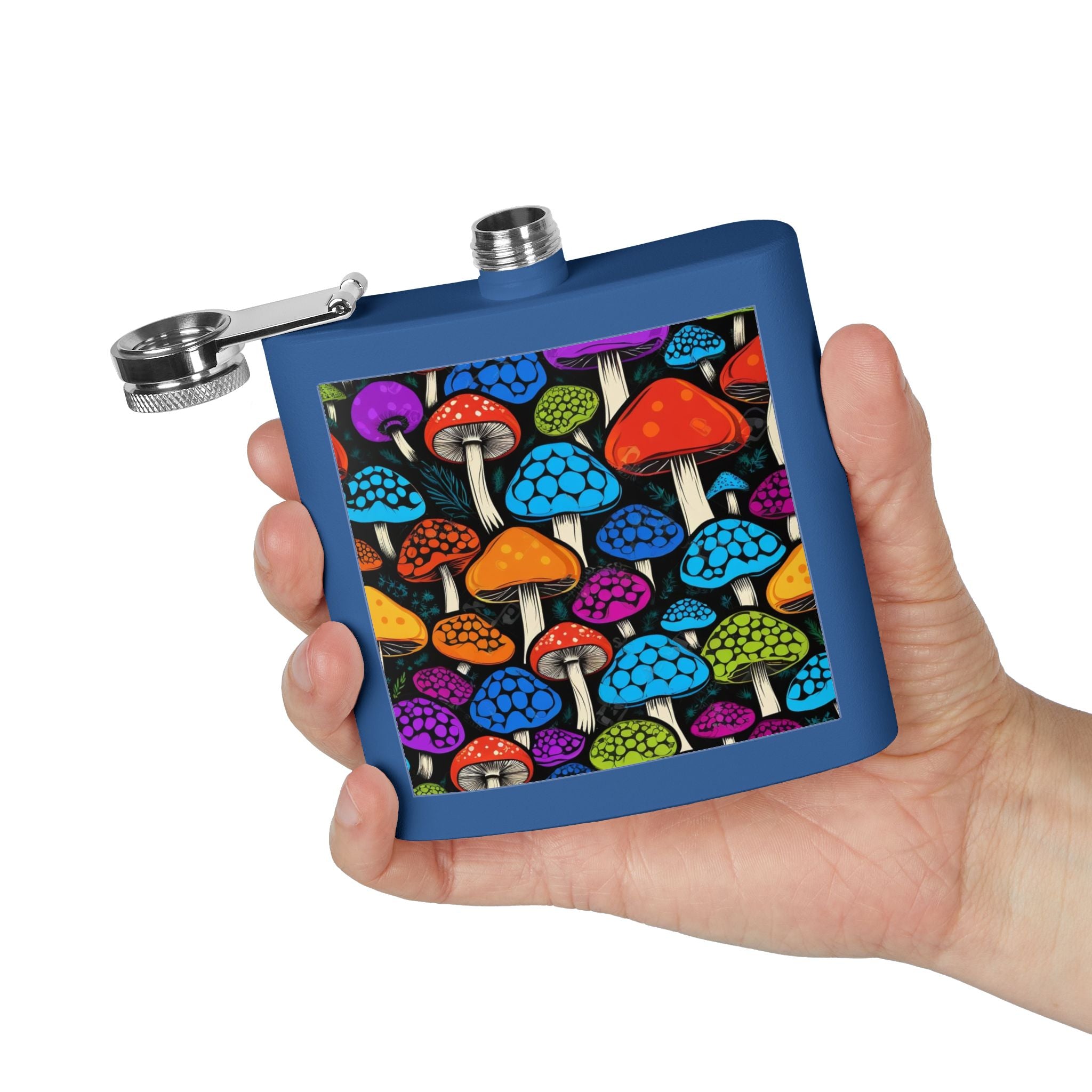 🌈 Psychedelic Pop Shroom Flask – Sip Boldly, Live Colorfully 🍄