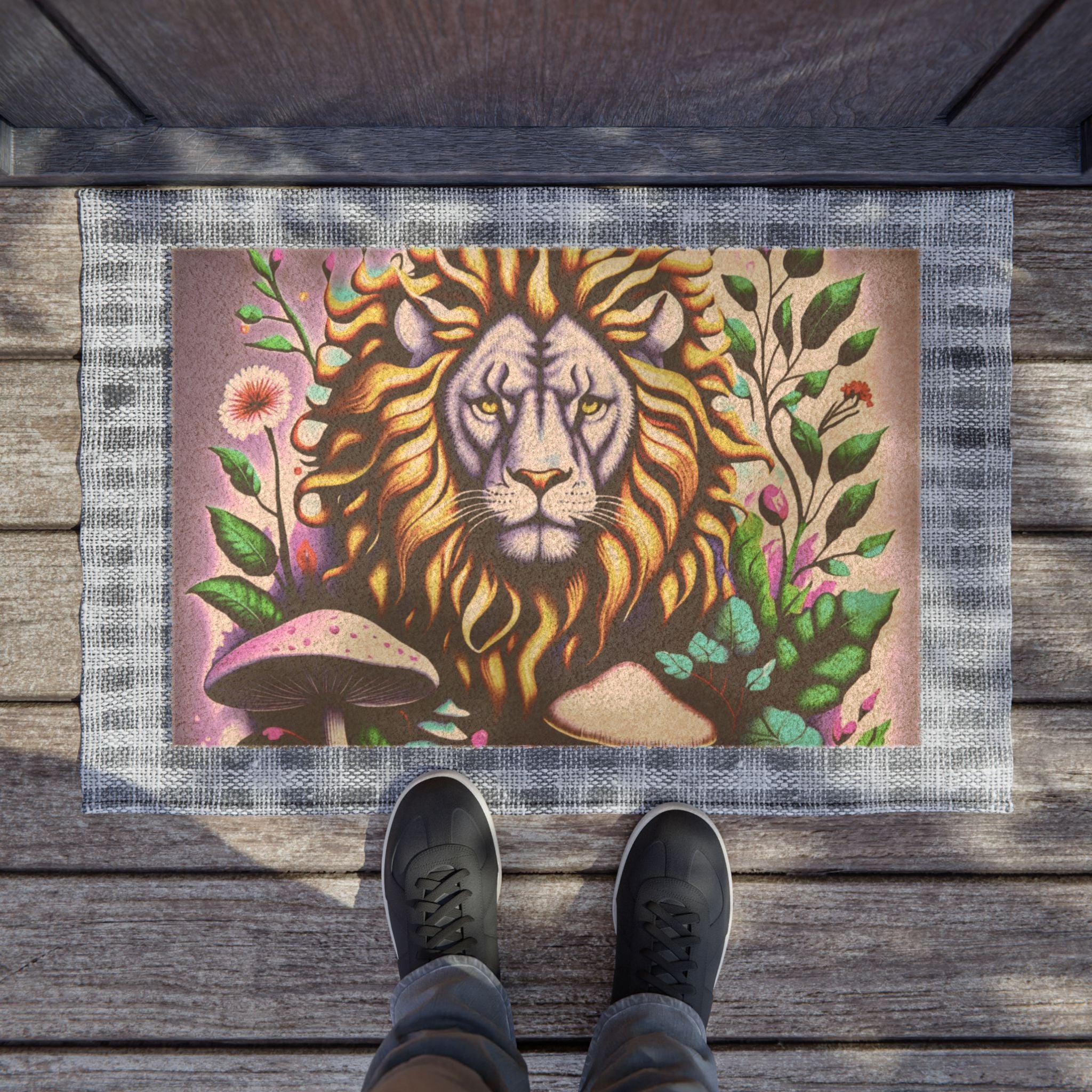 🦁🍄 “Forest Guardian Doormat” 🌿✨