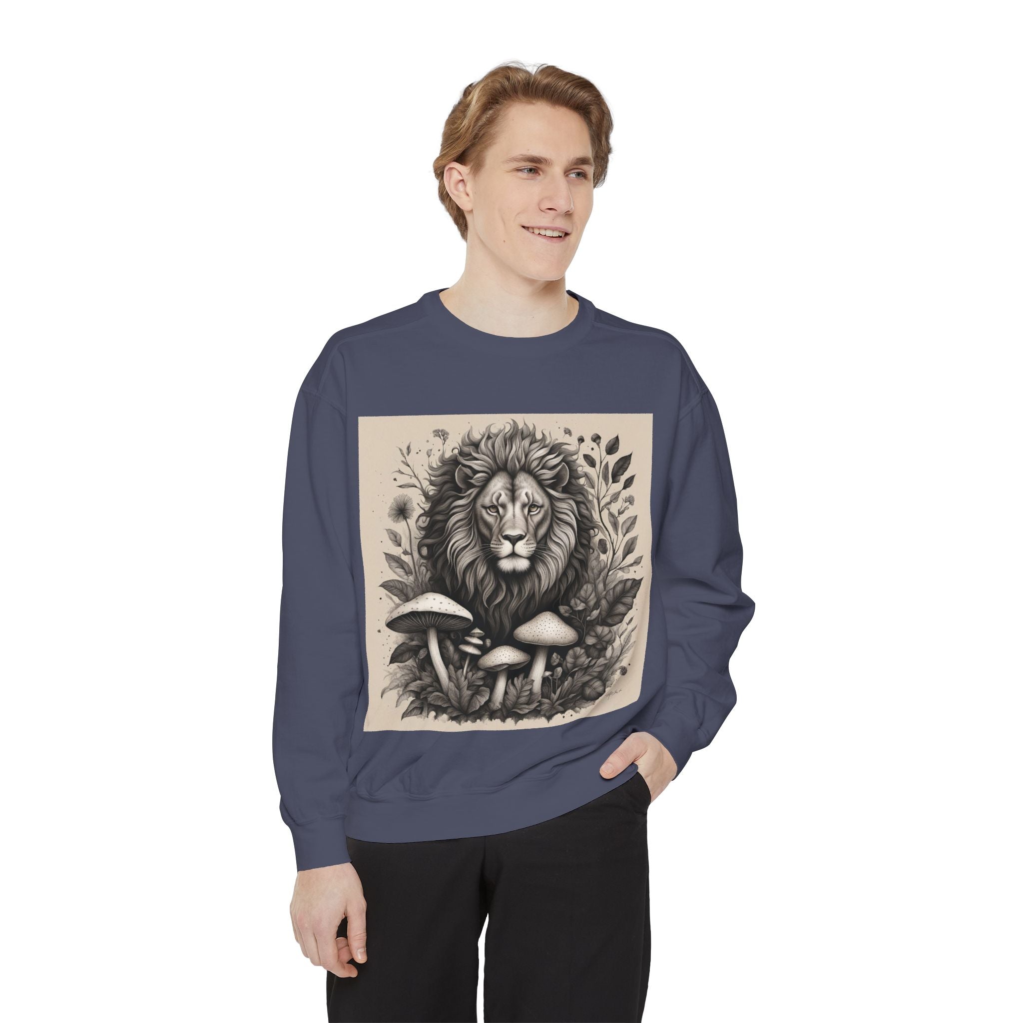🦁 Lionheart & Shrooms Sweatshirt – Wear the Wild Within 🍄