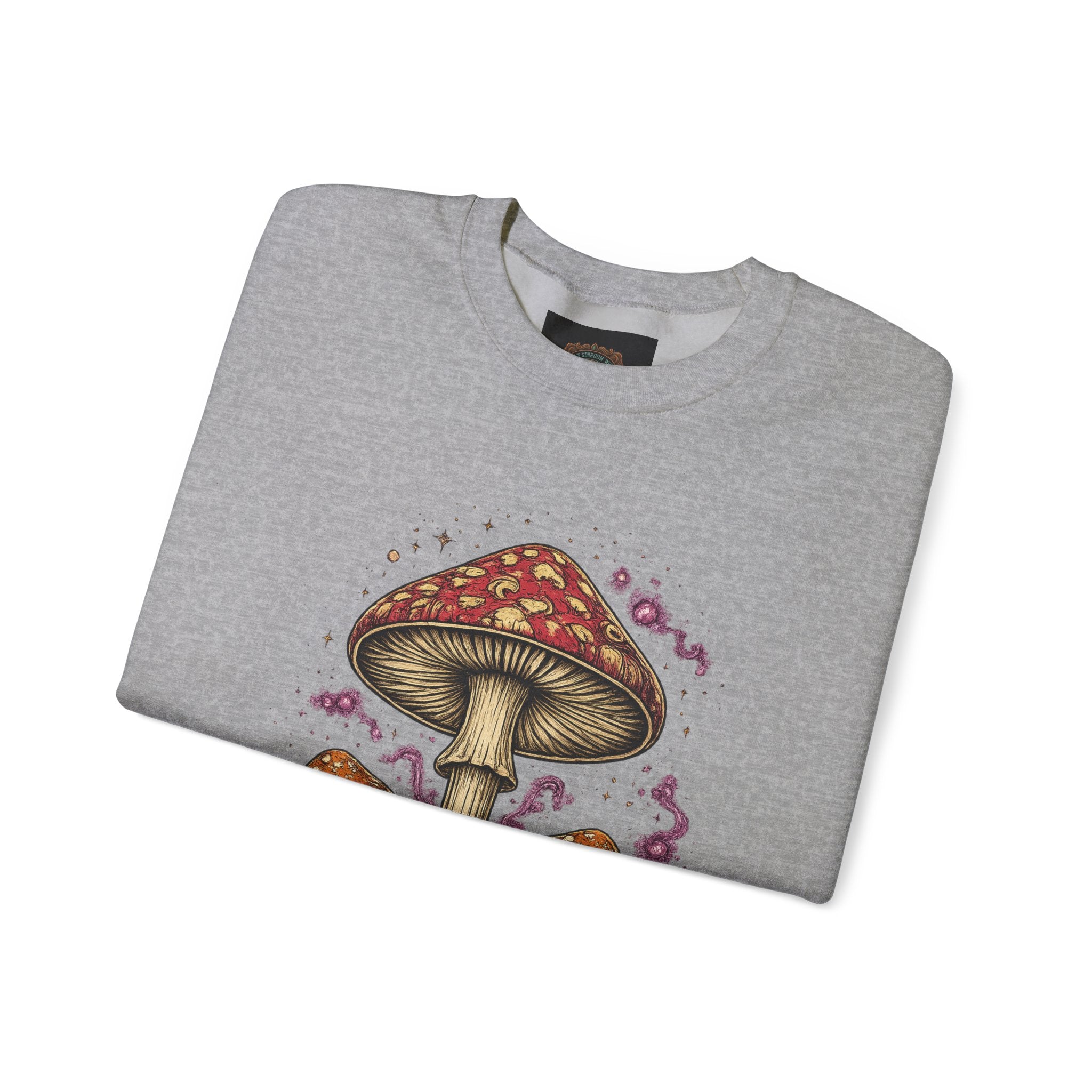 Mushroom Crewneck Sweatshirt — Portland Vintage Psychedelic Fungi Graphic