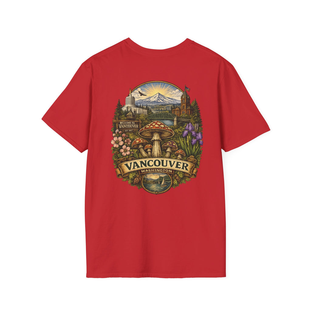 Mushroom Illustration T-Shirt – Vintage Red Toadstool Graphic
