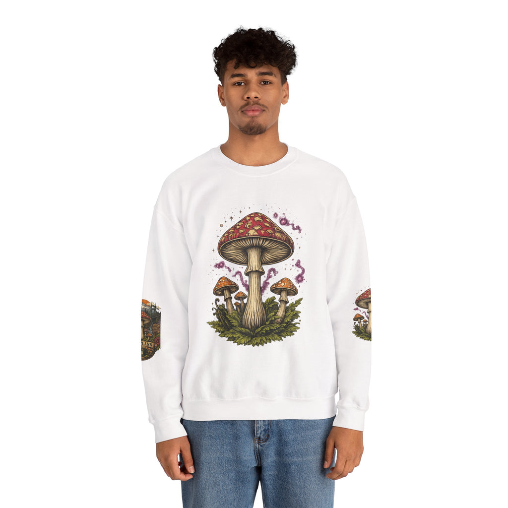 Mushroom Crewneck Sweatshirt — Portland Vintage Psychedelic Fungi Graphic