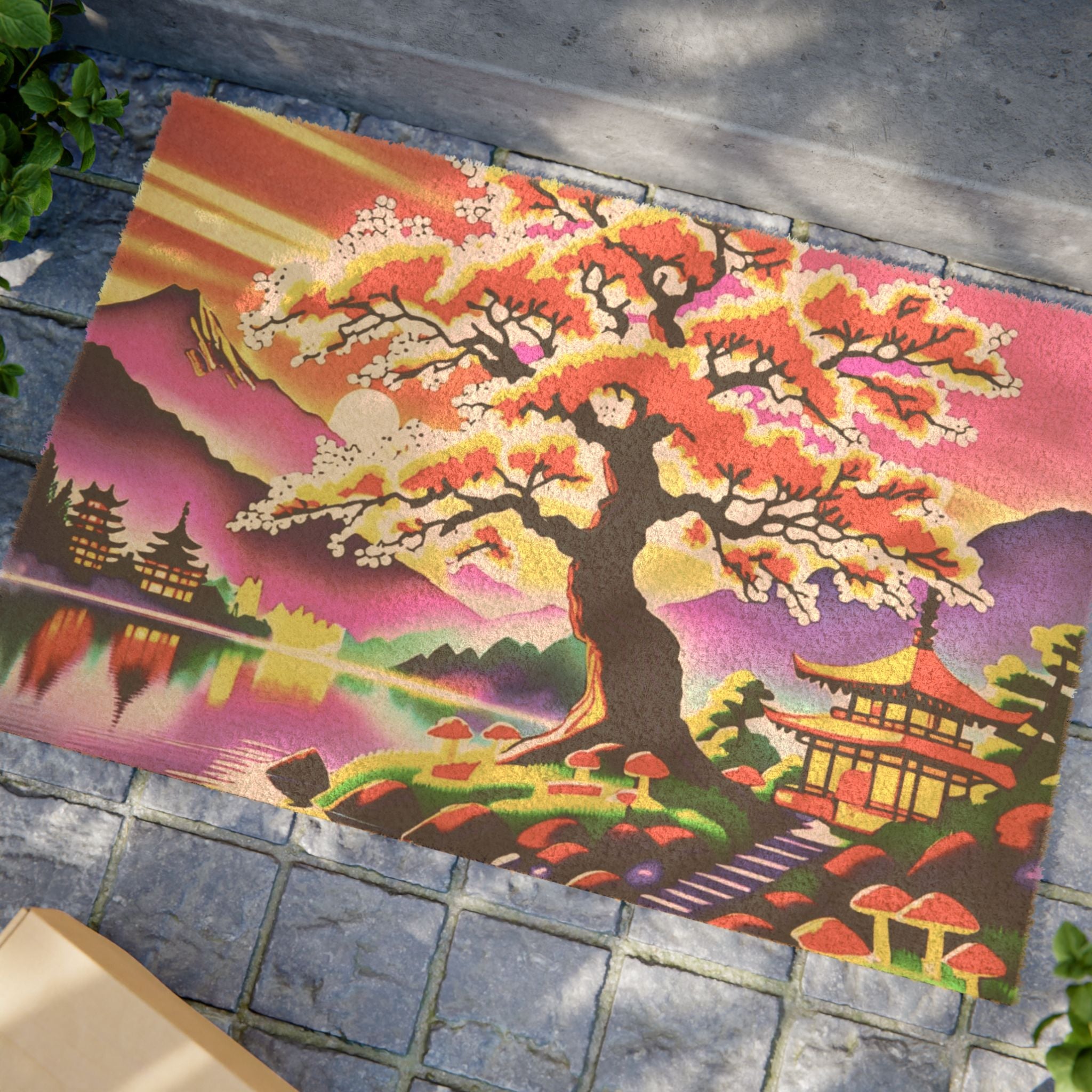🌸✨ Mystical Sakura Glow Doormat ✨🌸