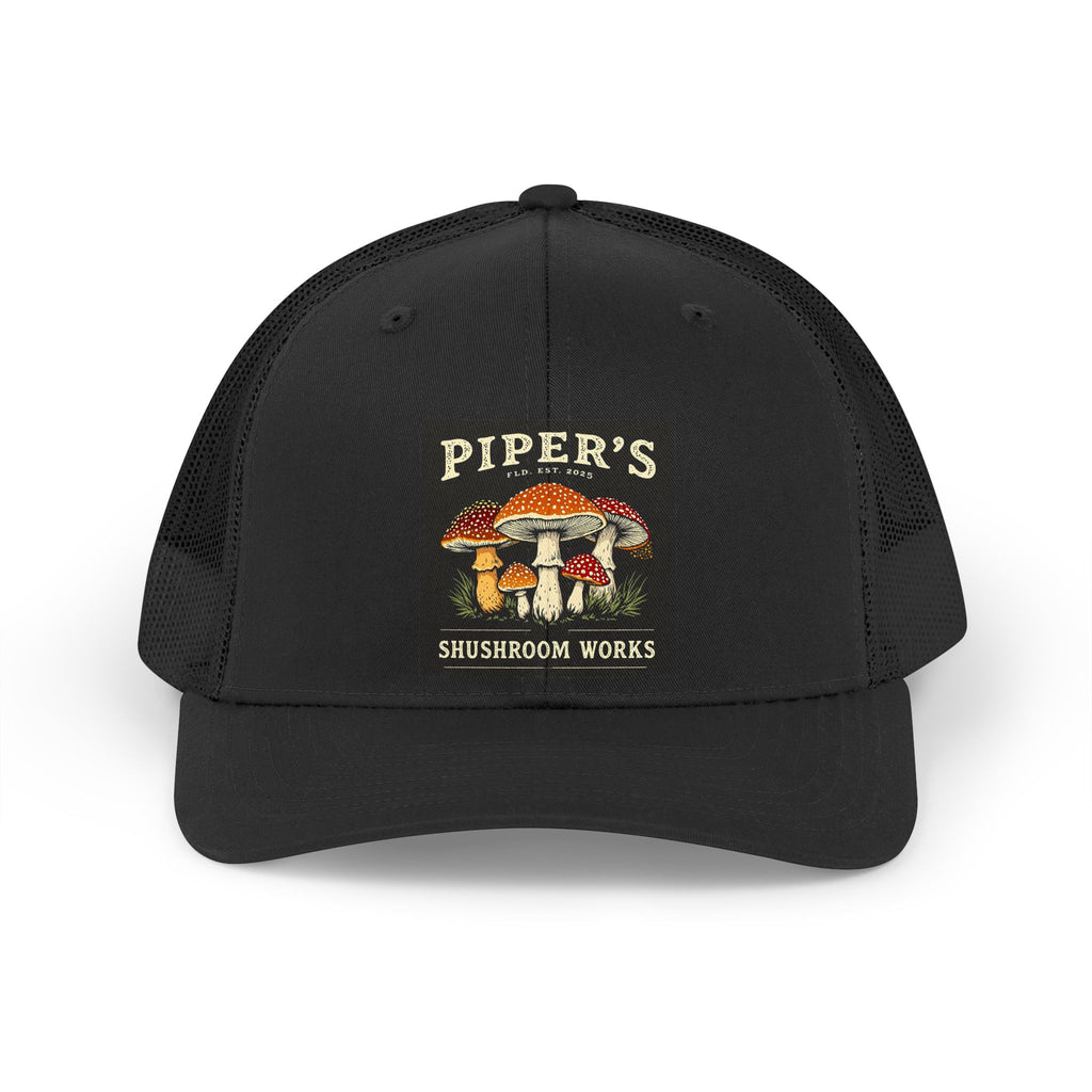 Casquette de routier rétro champignon — Casquette à patch vintage "Piper's"