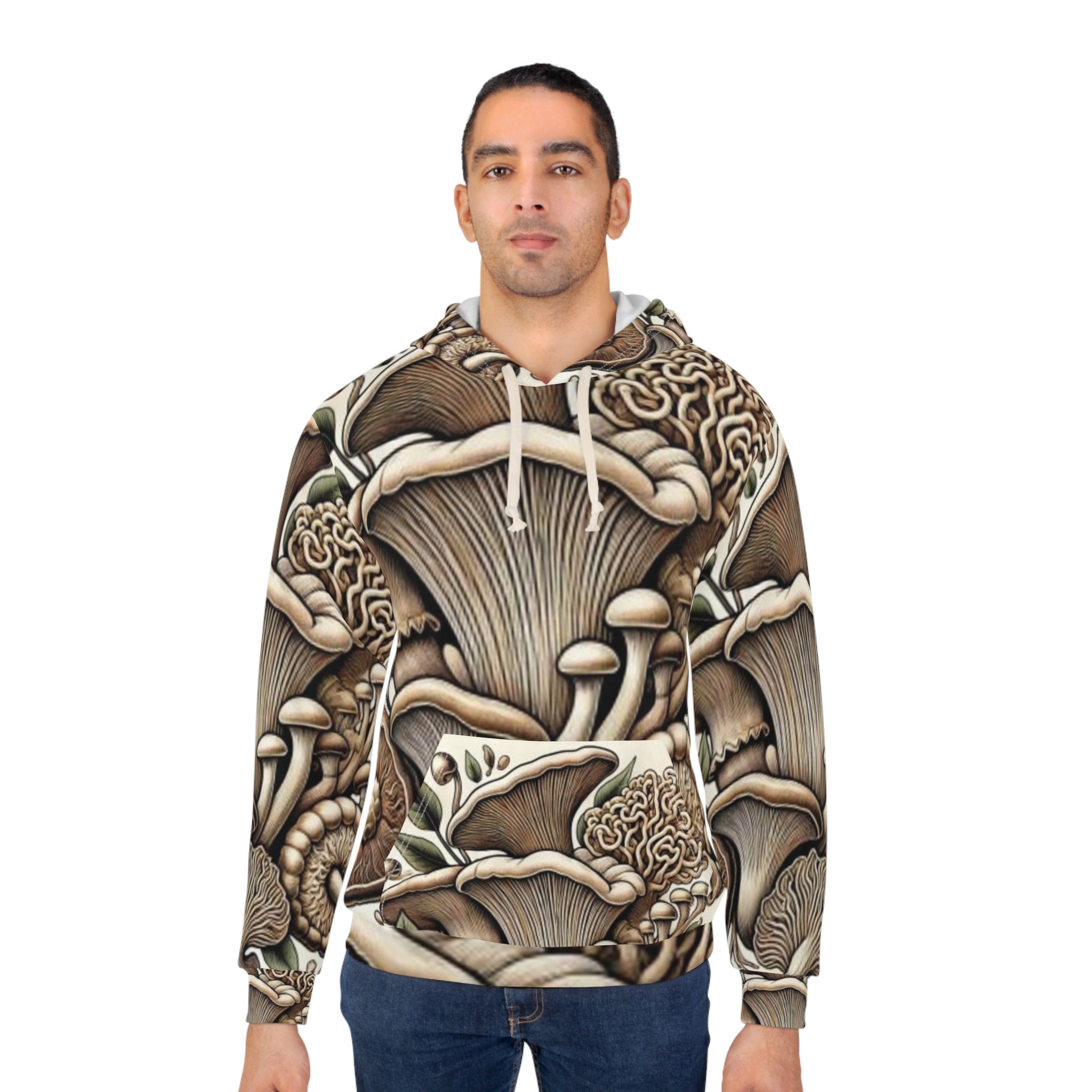 Vintage Floral Chest Patch Hoodie — Small Botanical Graphic Pullover