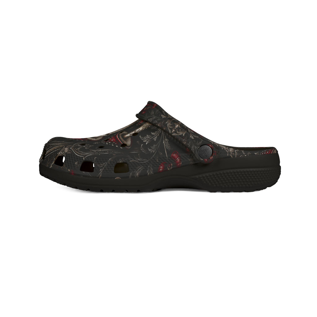 Clogs: Mushroom Garden EVA Foam Clogs — Whimsical Red Toadstool Print