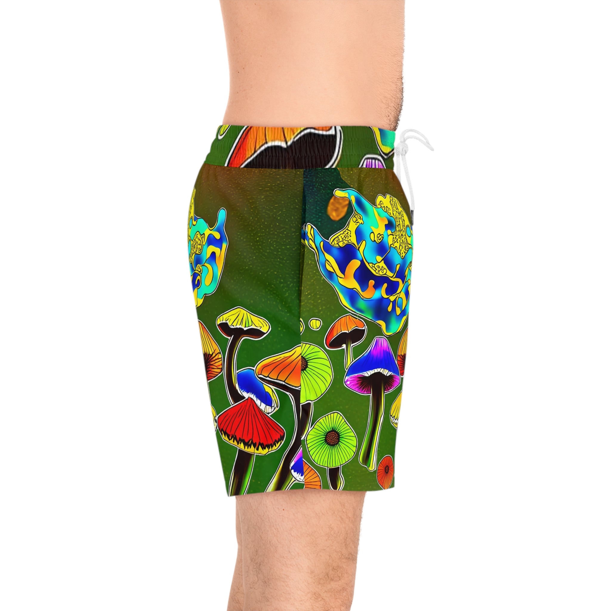Psychedelic Mushroom Swim Shorts – Men's Vibrant AOP Beach Trunks