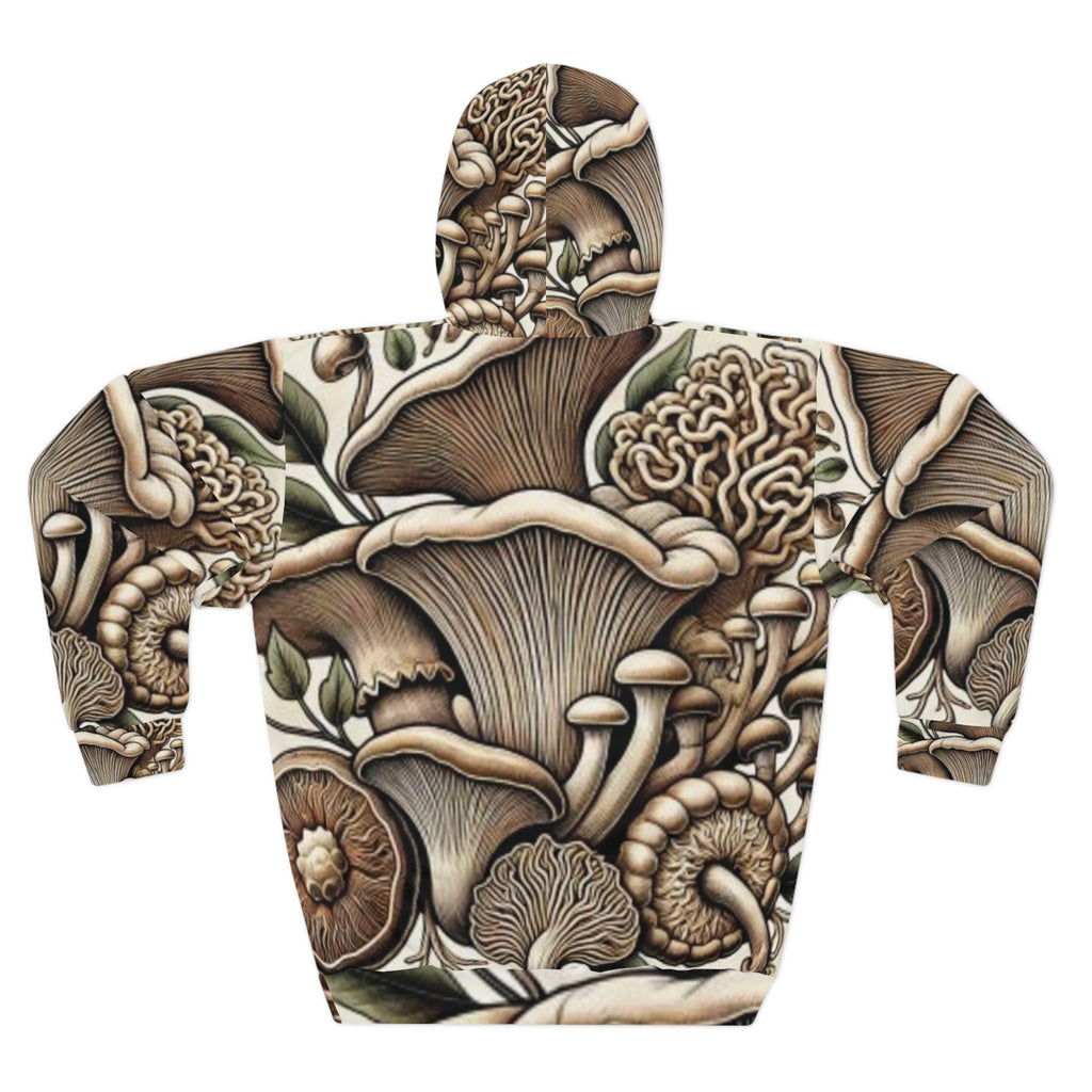 Vintage Floral Chest Patch Hoodie — Small Botanical Graphic Pullover