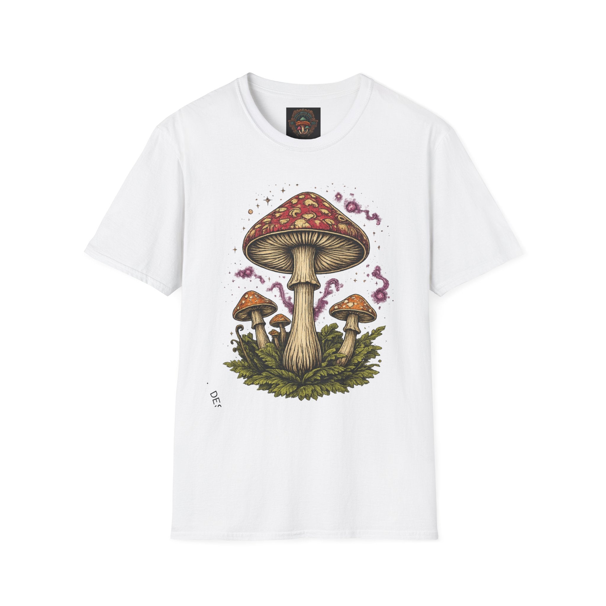 Mushroom Illustration T-Shirt – Vintage Red Toadstool Graphic