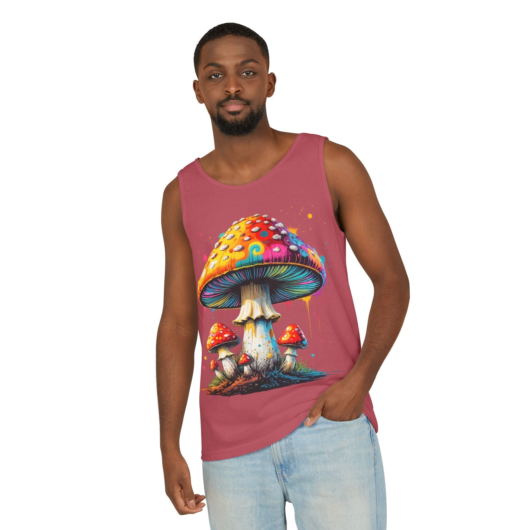 Mushroom Graphic Tank Top — Colorful Psychedelic Fungi Design