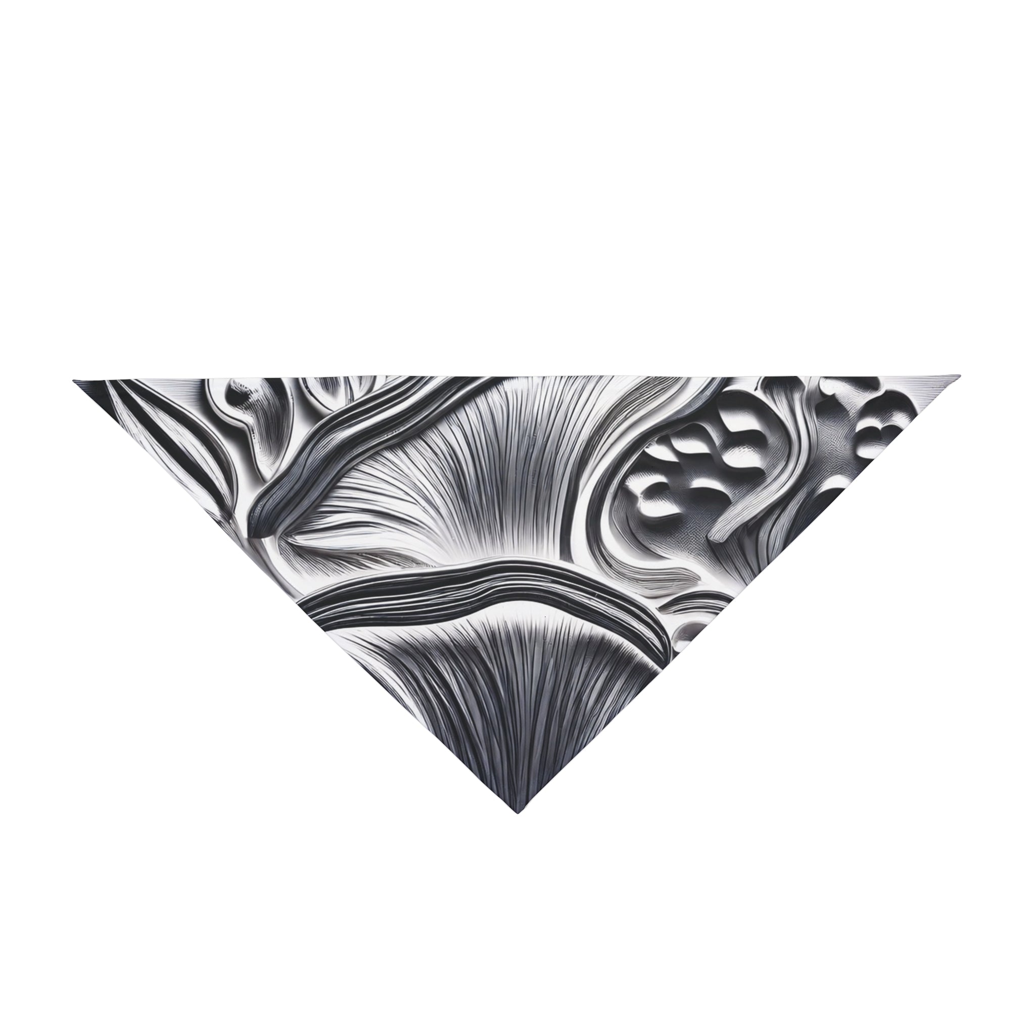 Pet Bandana: Silver Floral Pet Bandana — Metallic Floral Pattern Dog & Cat Accessory