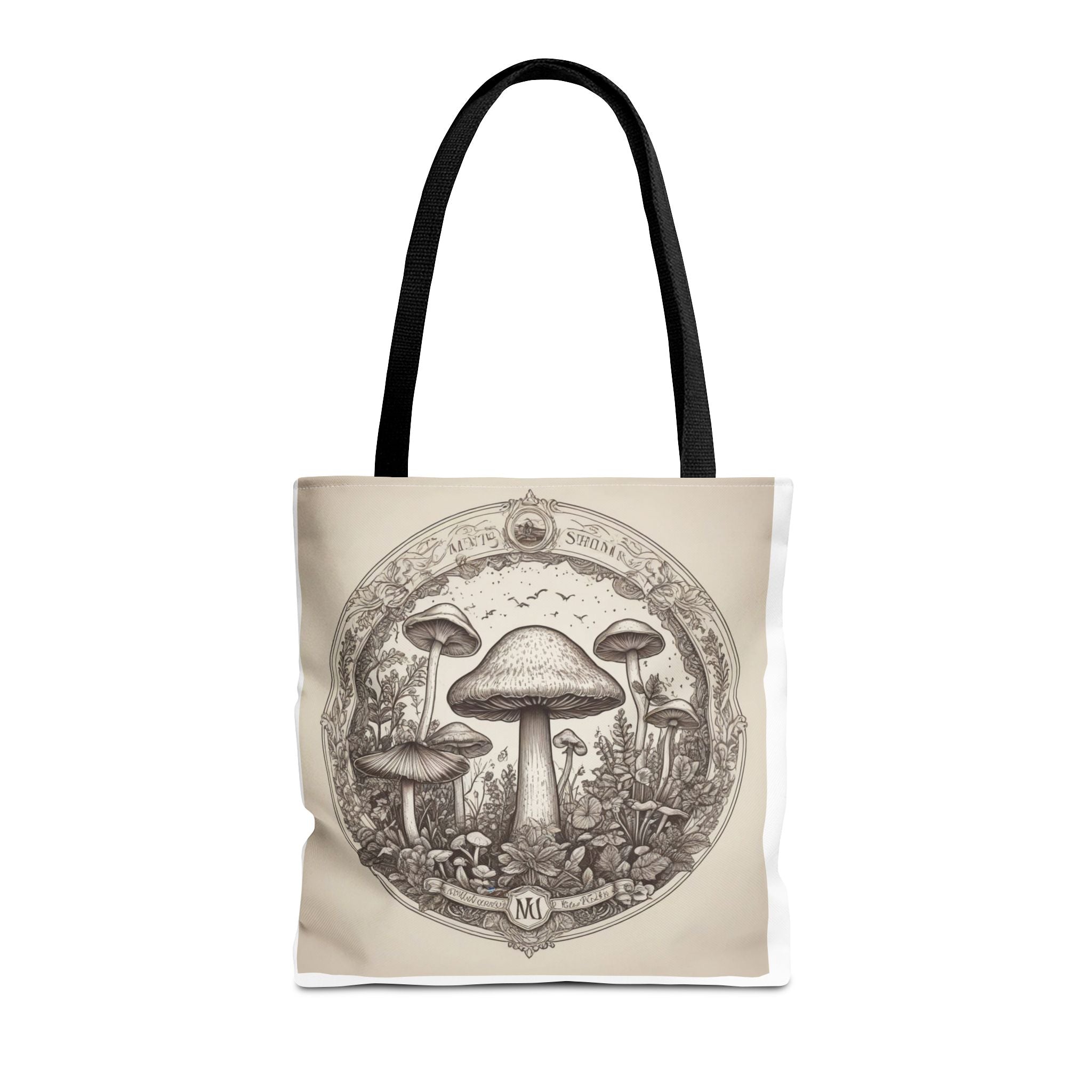 👜 Mystic Shroom Circle Tote Bag – Where Art Nouveau Meets Nature 🍄