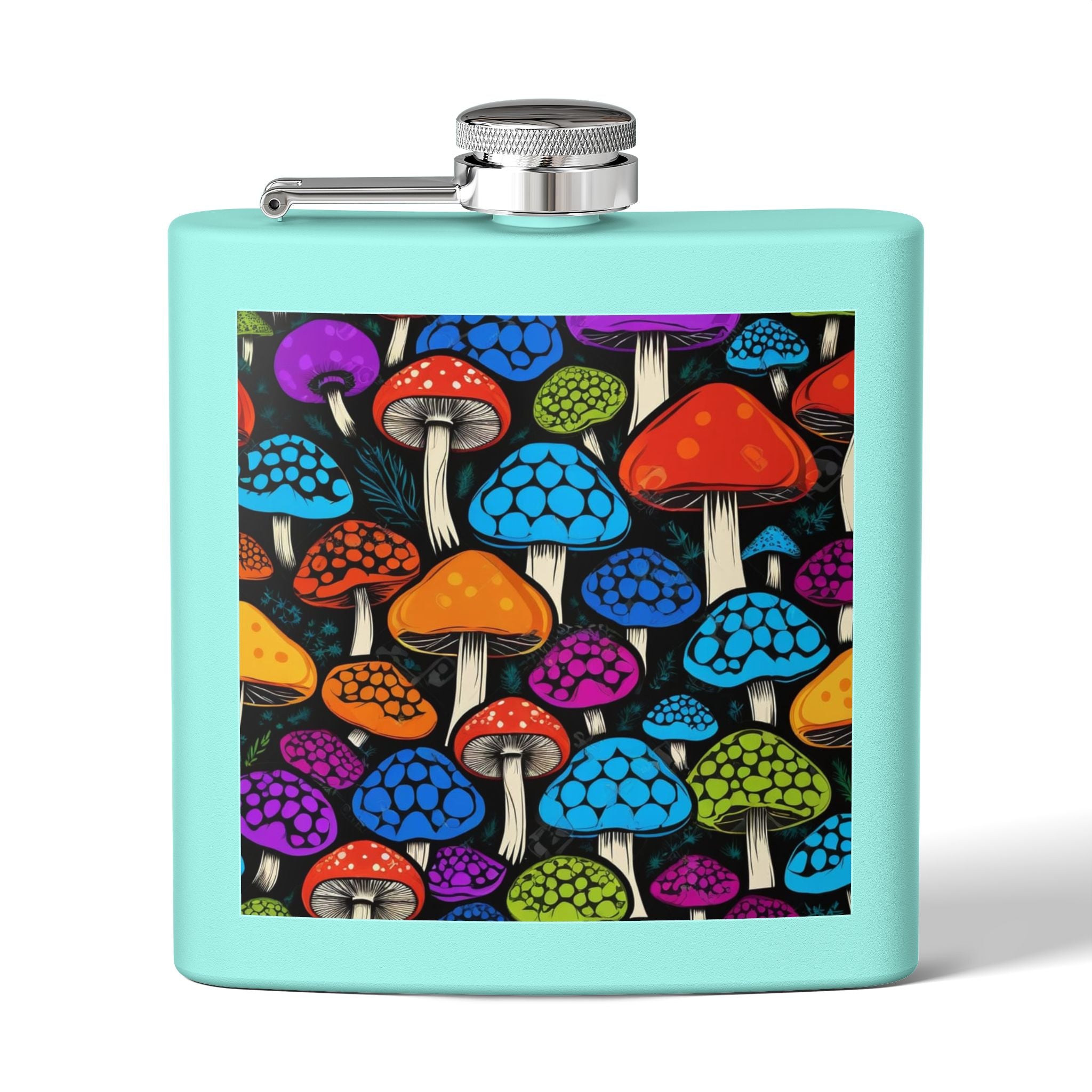 🌈 Psychedelic Pop Shroom Flask – Sip Boldly, Live Colorfully 🍄