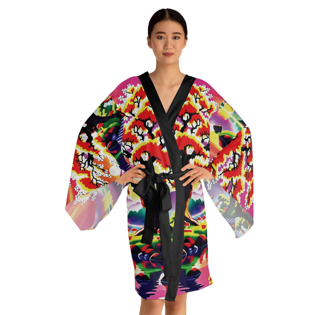 Kimono Robe: Sunset Sakura Kimono Robe