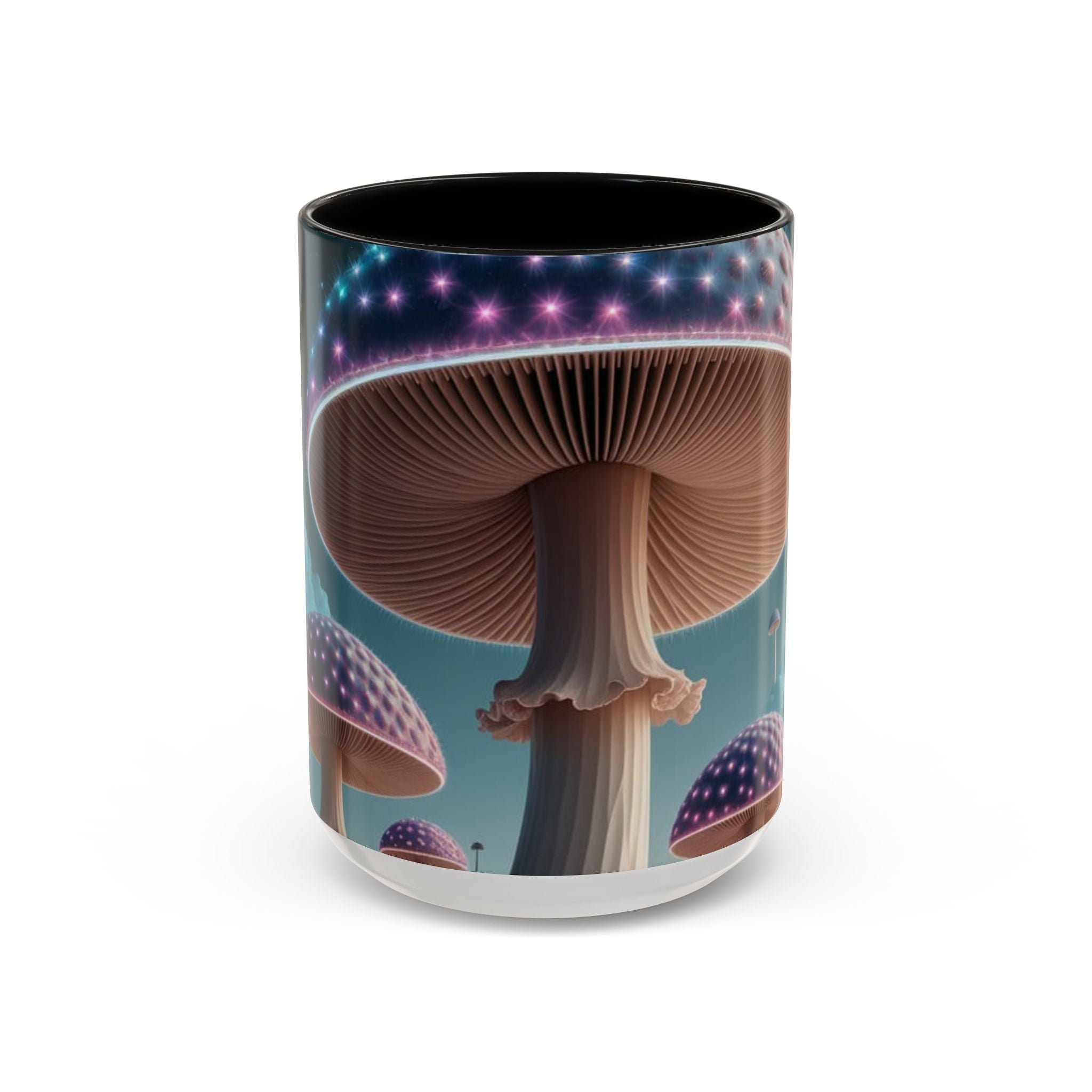 Mug: Mystical Mushroom Accent Coffee Mug — Fantasy Psychedelic Ceramic Cup (11/15oz)