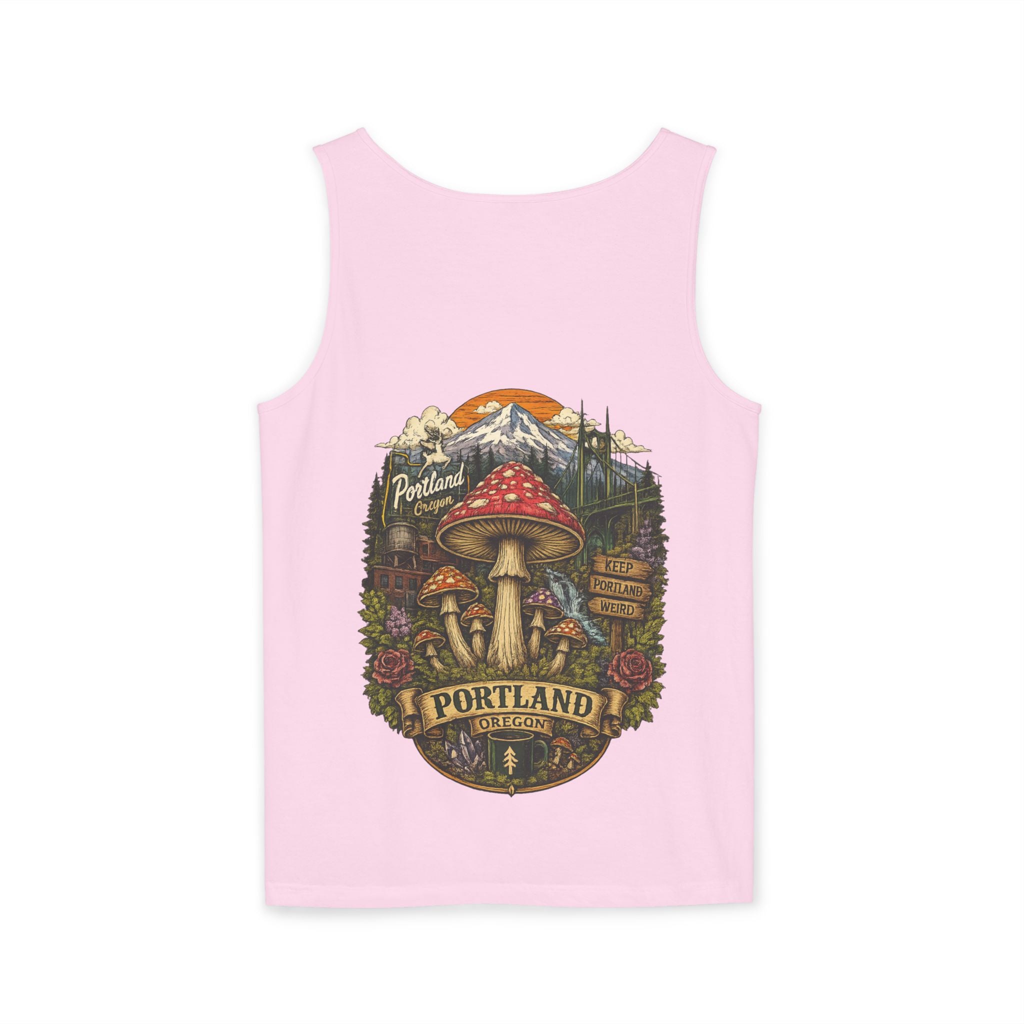 Mushroom Graphic Tank Top — Colorful Psychedelic Fungi Design