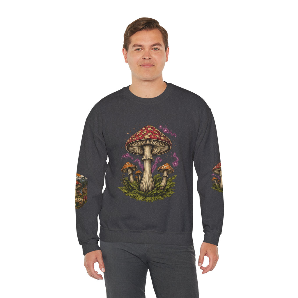 Mushroom Crewneck Sweatshirt — Portland Vintage Psychedelic Fungi Graphic