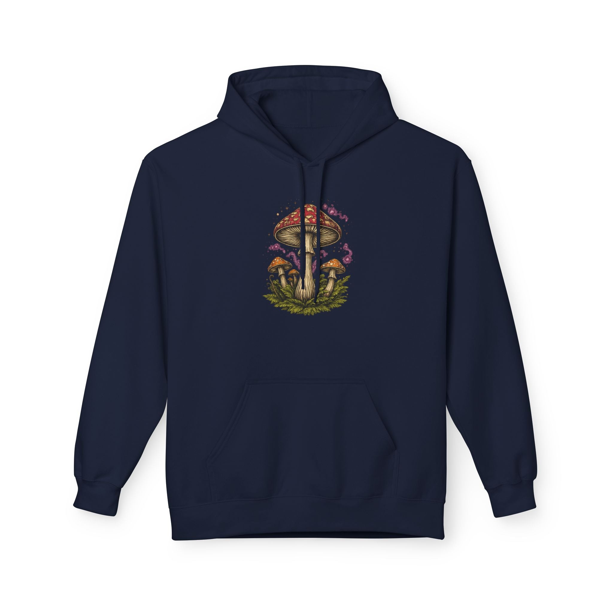 Mushroom Art Hoodie — Botanical Foraging Graphic Pullover