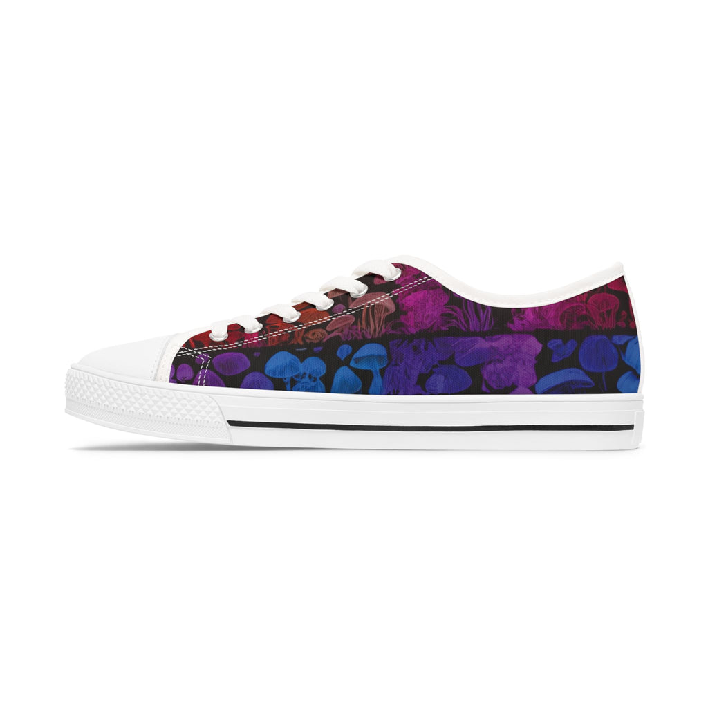 Women's Low Top Sneakers — Purple Skull Pattern Casual Canvas Shoes