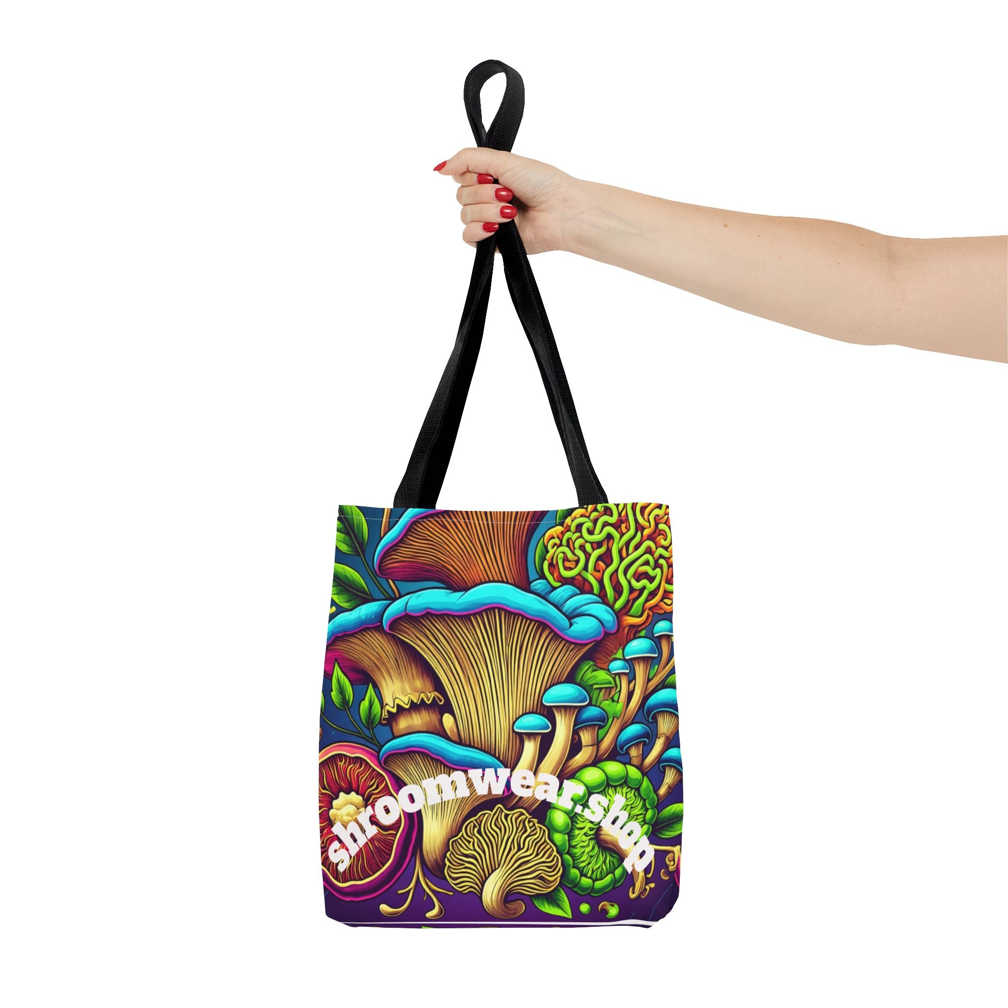 Bag: Mushroom Art Tote Bag – Psychedelic Fungi All-Over Print Eco Tote