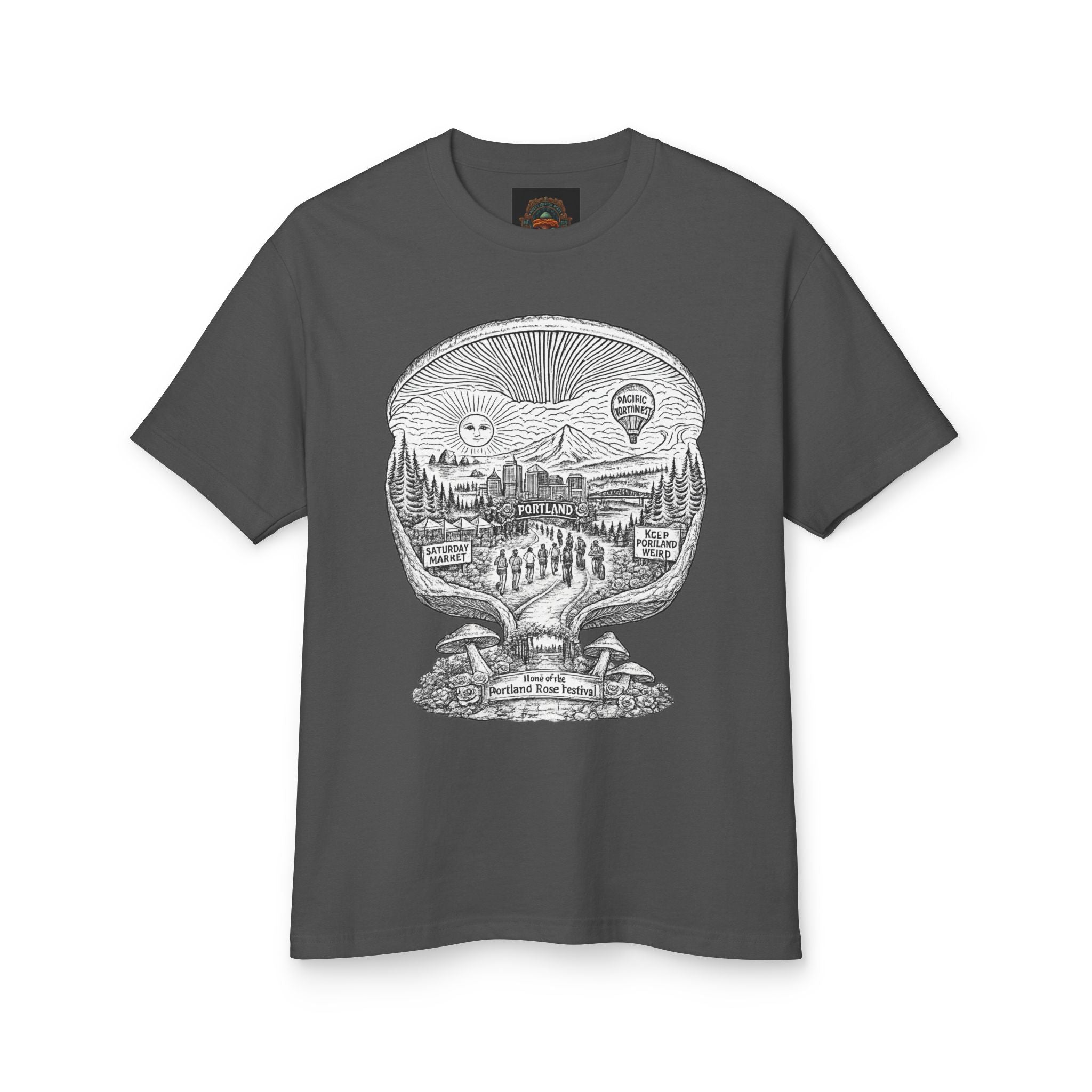 City Portland: Portland Mushrooms Graphic Tee — Vintage Outdoor Nature T-Shirt