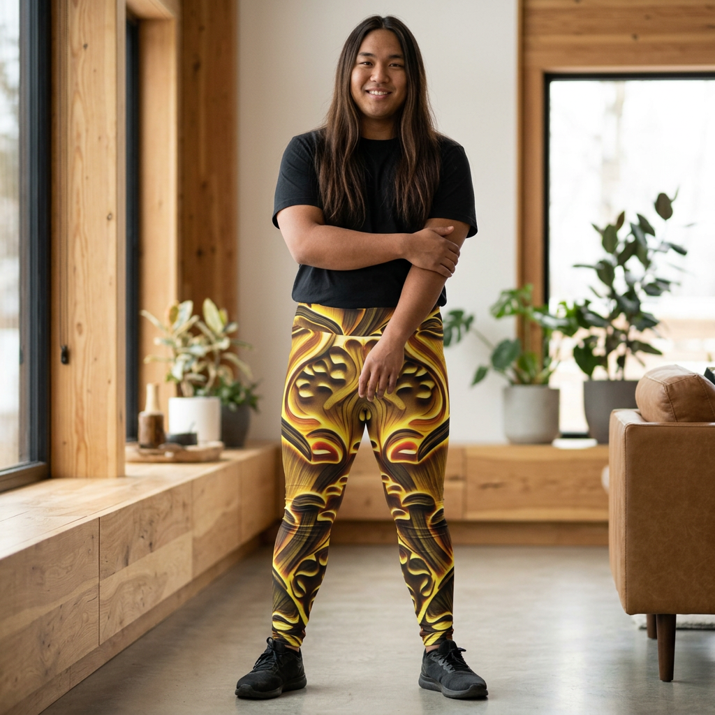 Plus Size Leggings — Golden Baroque All-Over Print