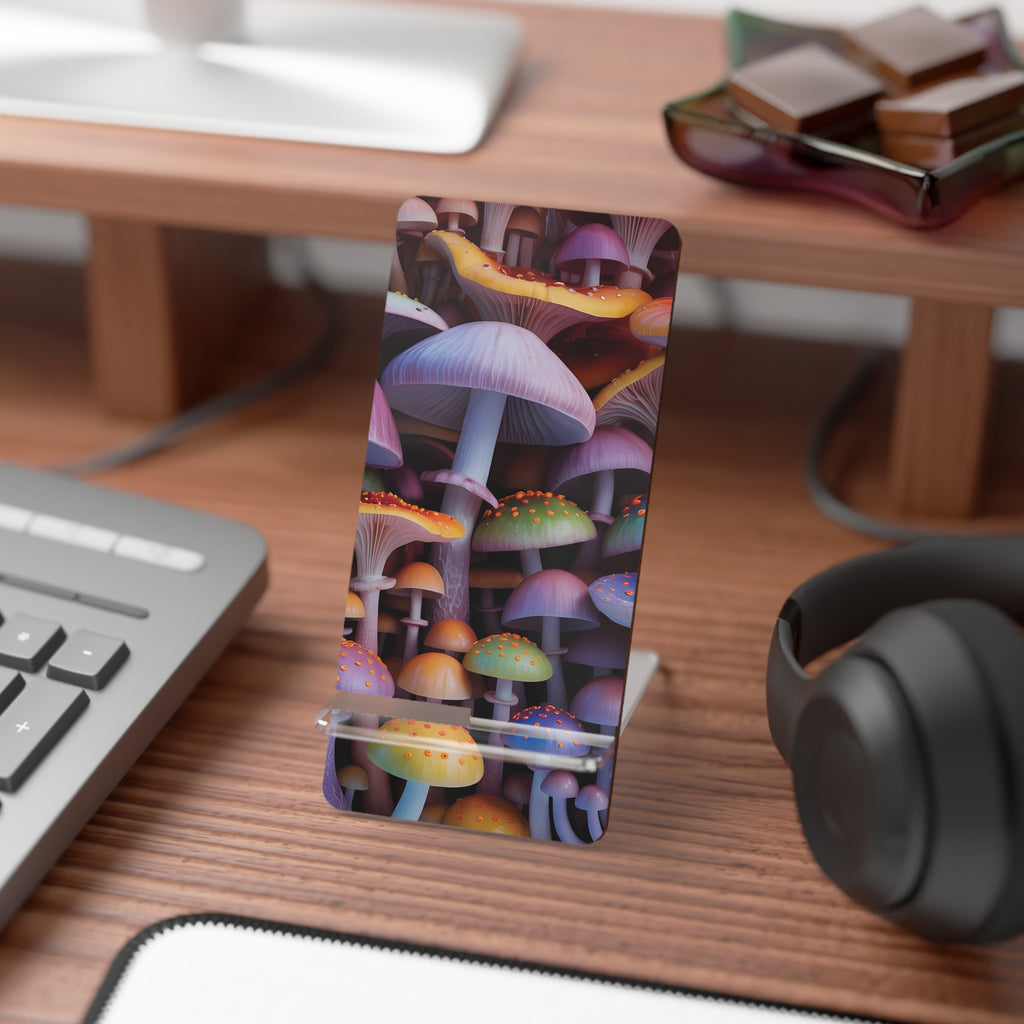 Phone Stand: Mushroom Magic Phone Stand — Colorful Fantasy Mobile Display