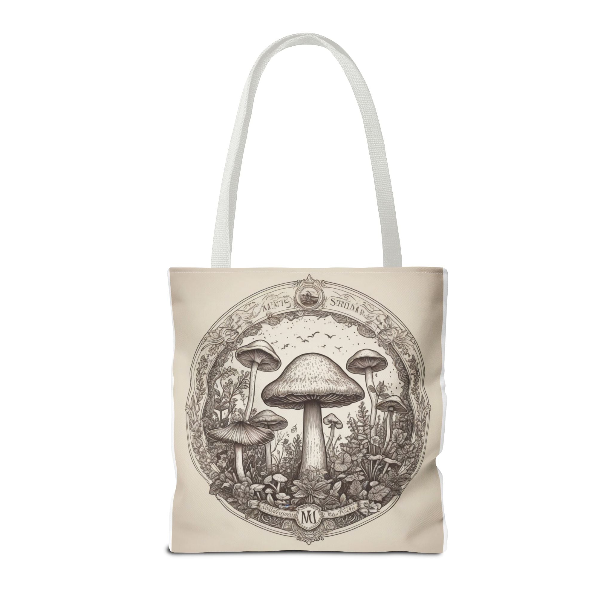 👜 Mystic Shroom Circle Tote Bag – Where Art Nouveau Meets Nature 🍄