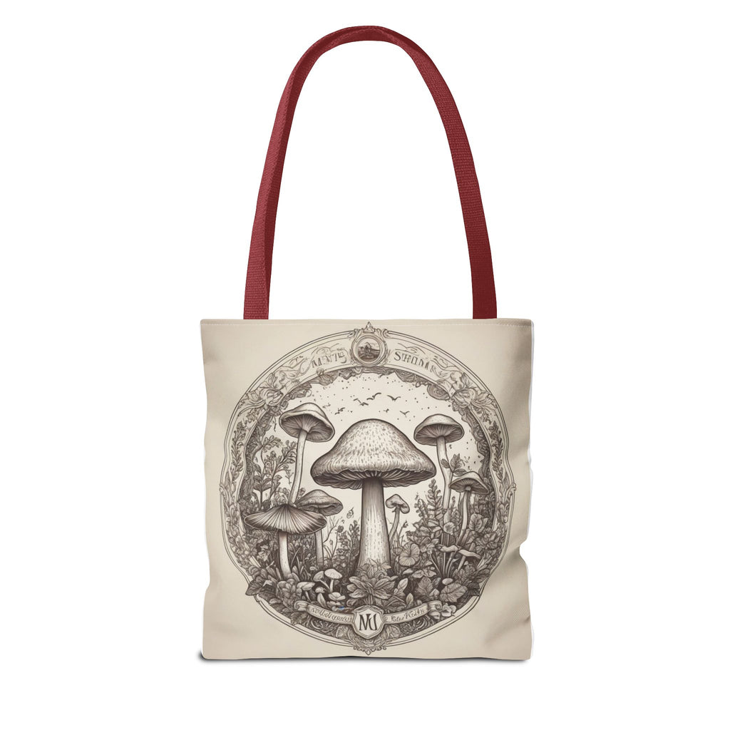 👜 Mystic Shroom Circle Tote Bag – Where Art Nouveau Meets Nature 🍄