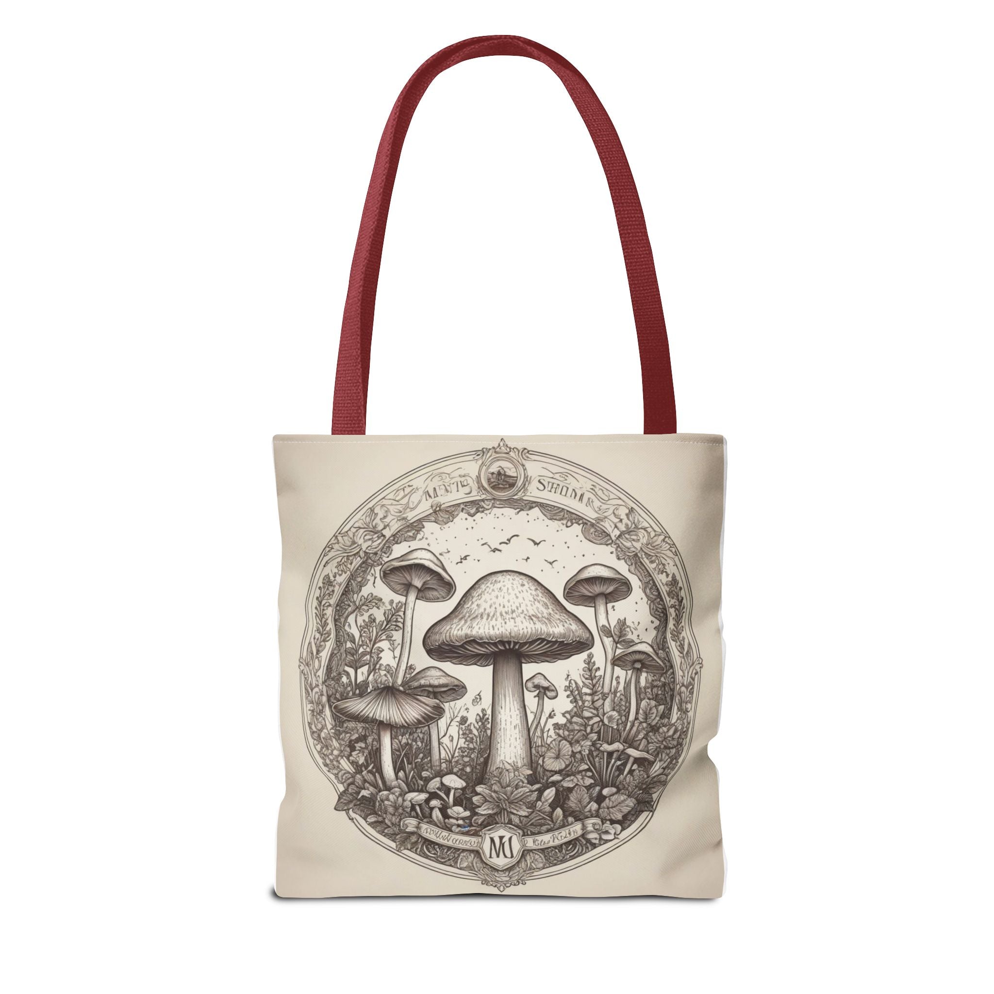 👜 Mystic Shroom Circle Tote Bag – Where Art Nouveau Meets Nature 🍄
