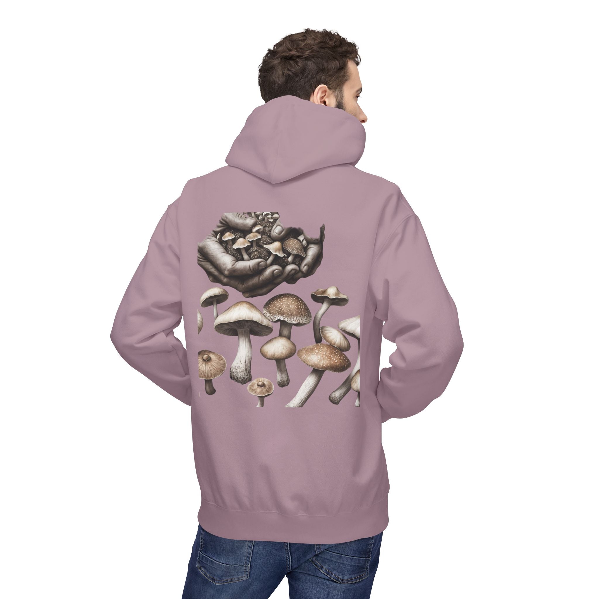 Mushroom Art Hoodie — Botanical Foraging Graphic Pullover