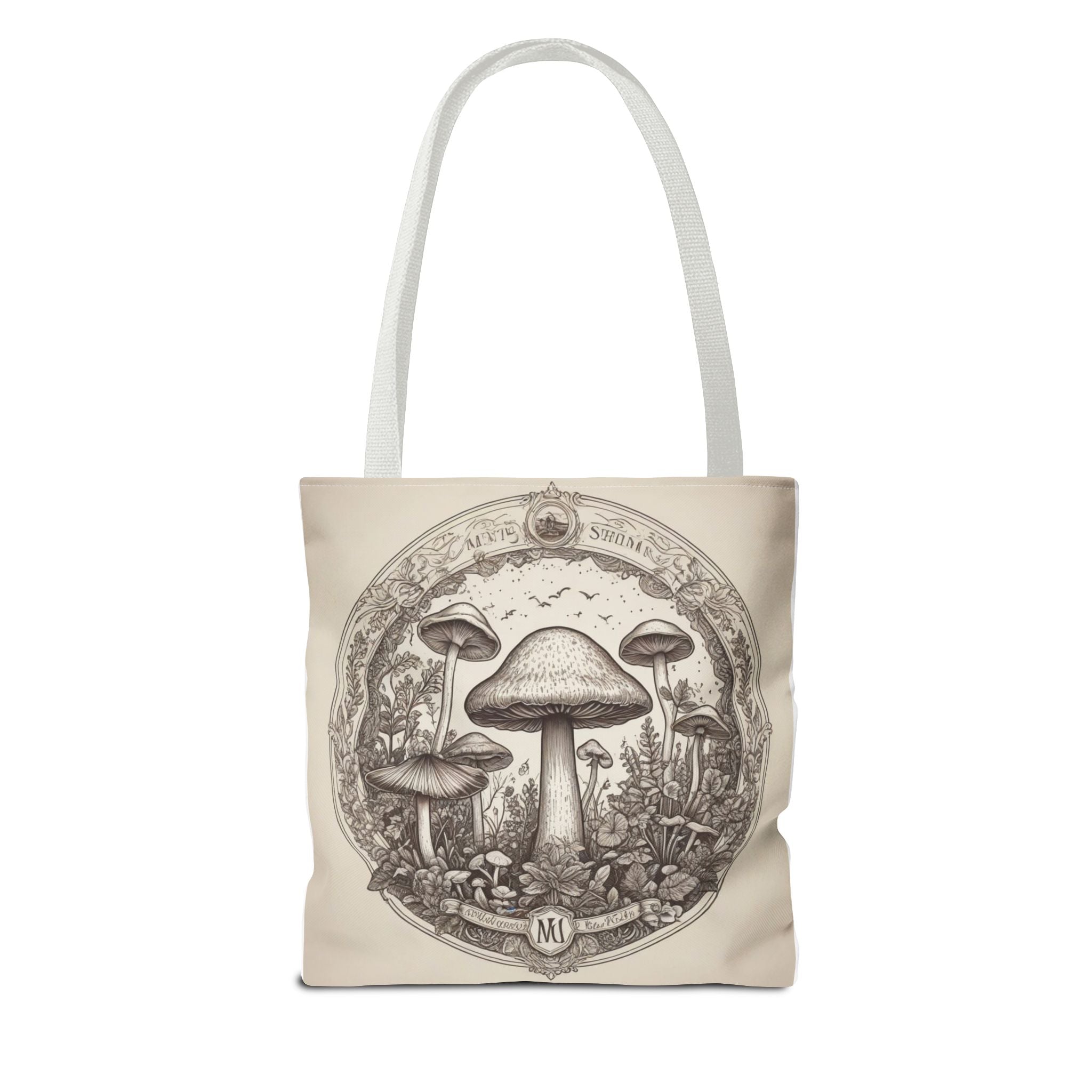 👜 Mystic Shroom Circle Tote Bag – Where Art Nouveau Meets Nature 🍄