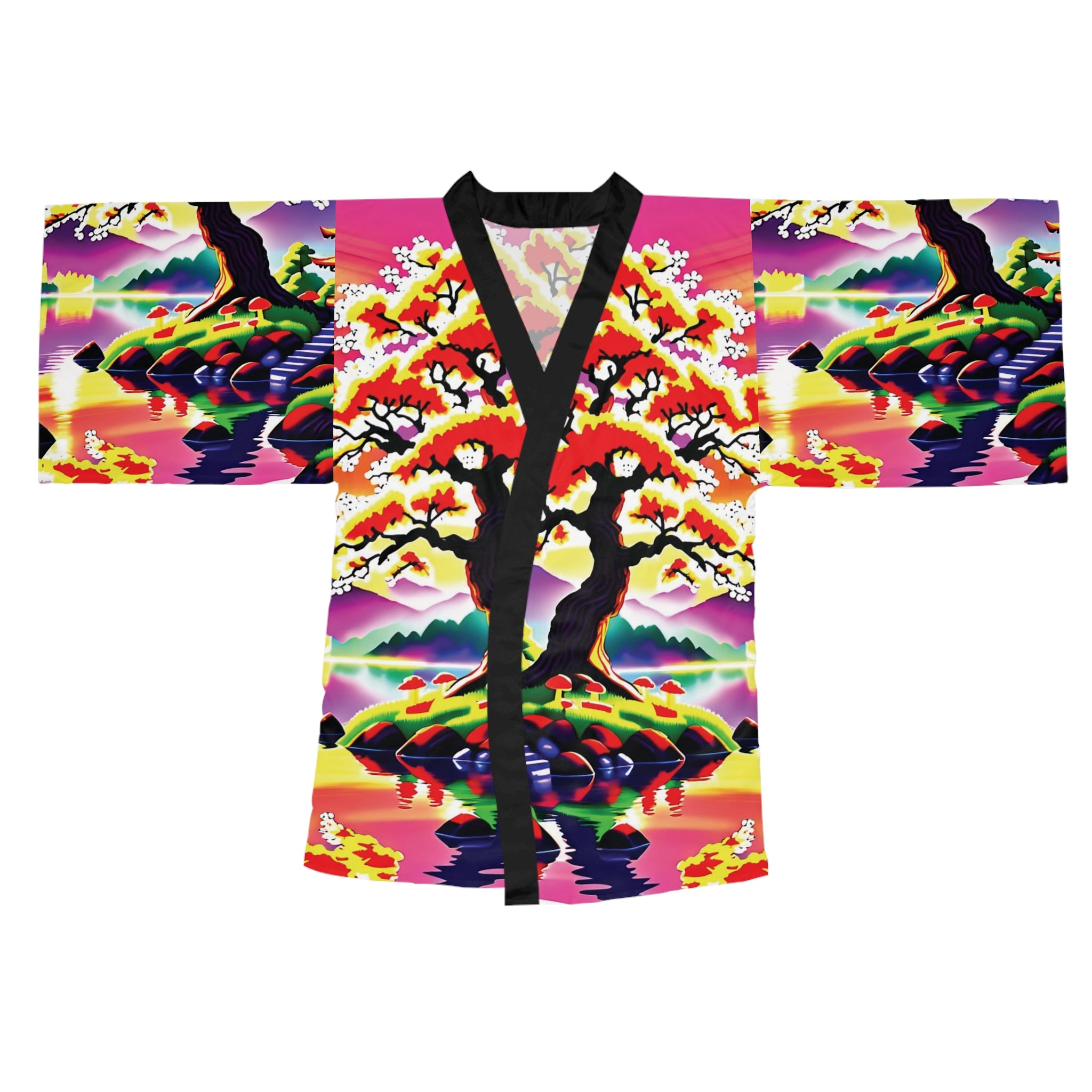 Kimono Robe: Sunset Sakura Kimono Robe