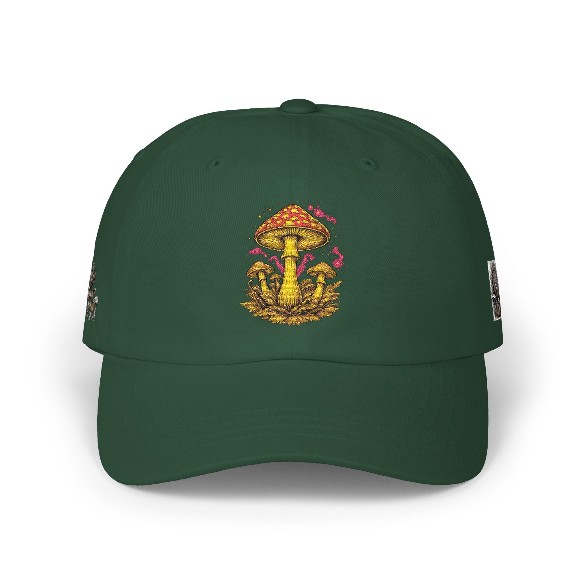 Mushroom Cluster Dad Cap — Psychedelic Nature Embroidered Baseball Hat