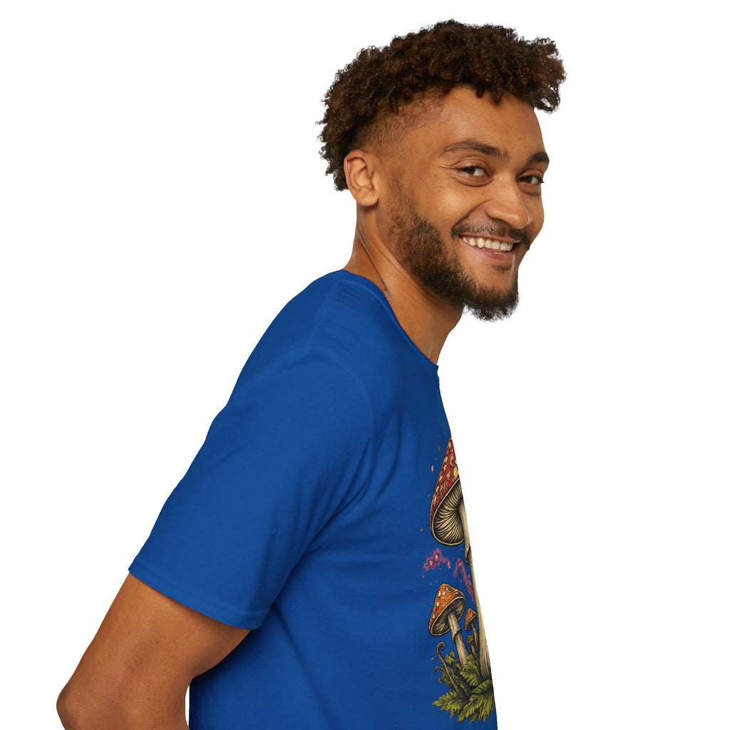 Psychedelic Mushroom Graphic T-Shirt — Red Amanita Illustration