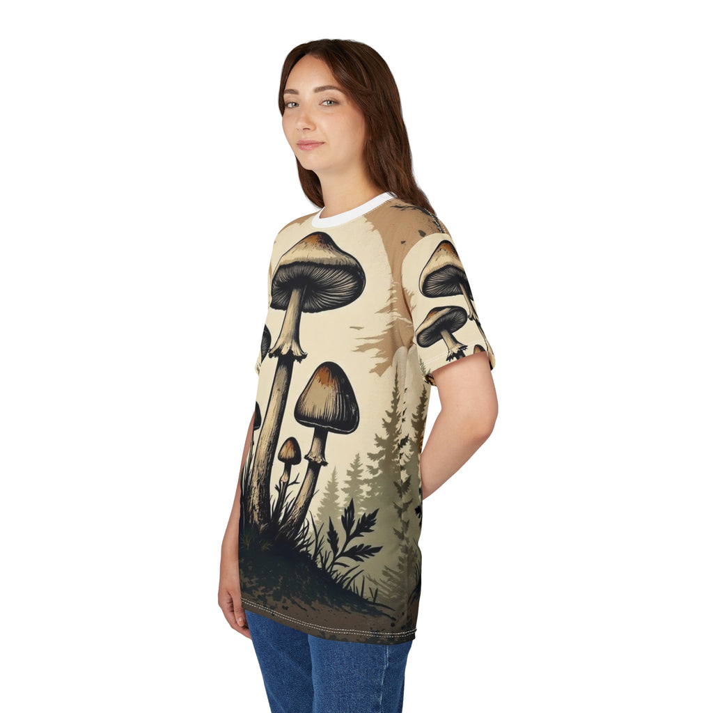 Psychedelic Mushroom All-Over Print T-Shirt – Woodland Fungi Graphic Tee