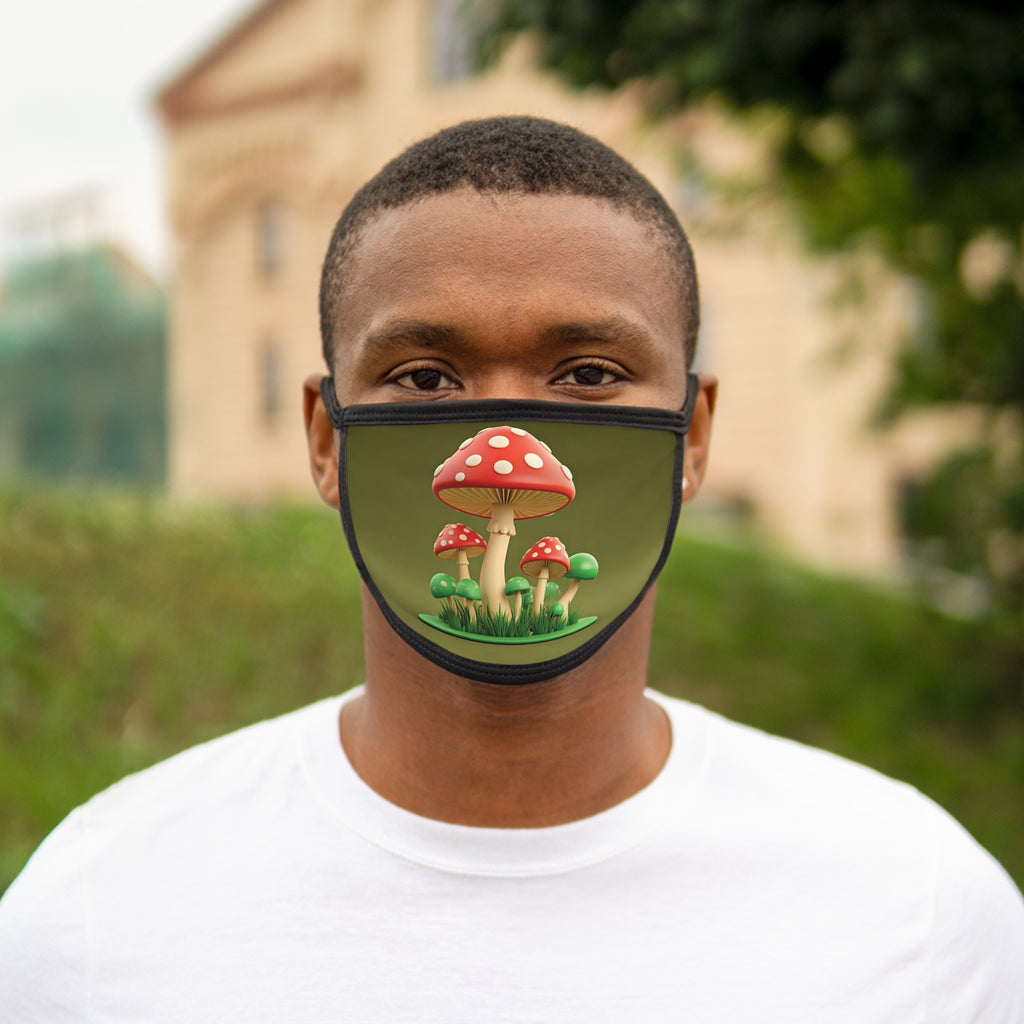 Face Mask: Mushroom Cluster Face Mask — Cute Red Toadstool Mask for Nature Lovers