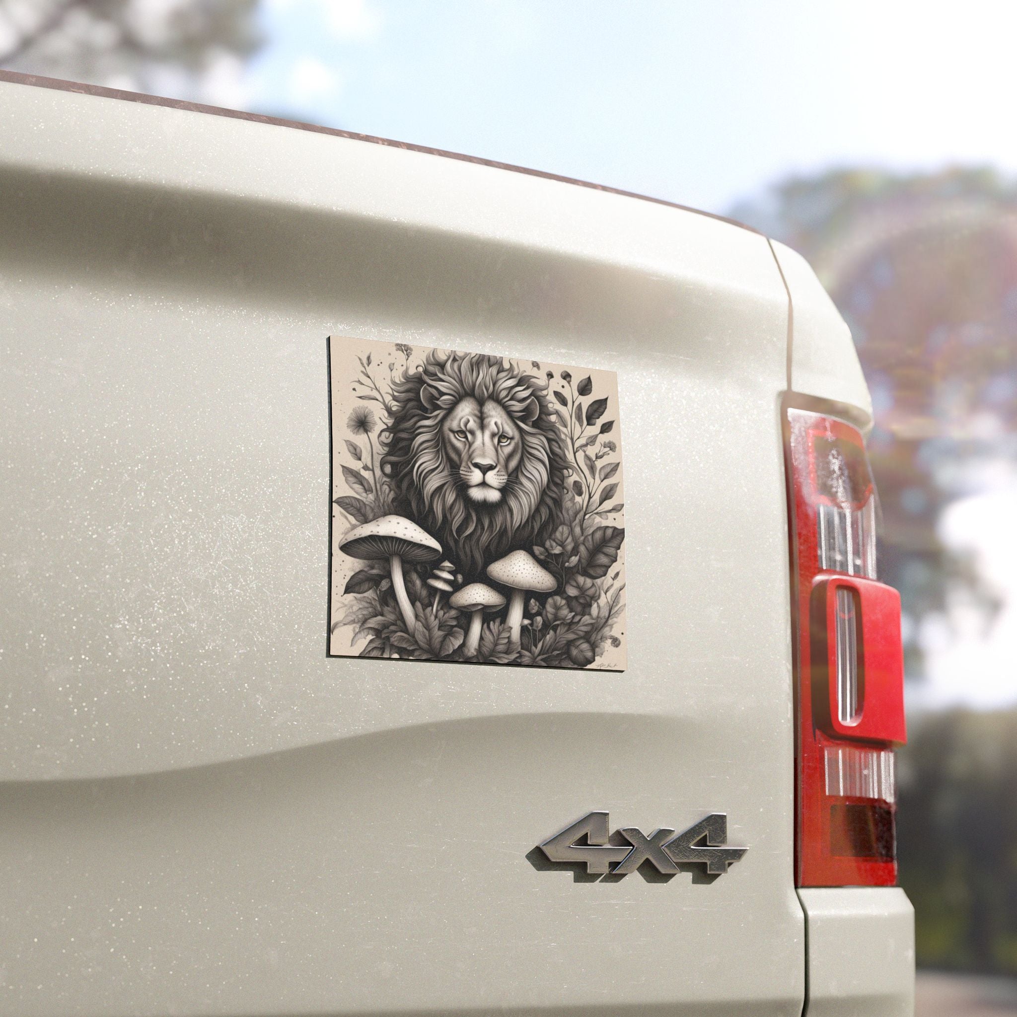 🦁🍄 "Mycelium Majesty on Board" 🍄🦁 Car Magnets