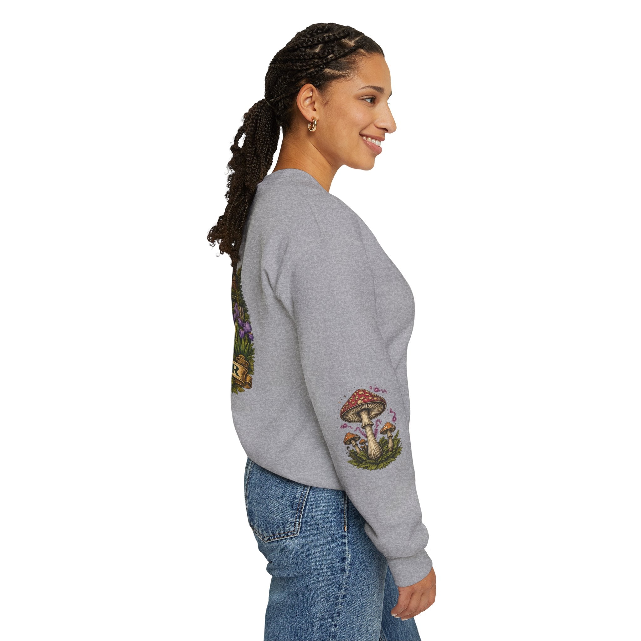 Mushroom Vancouver Crewneck Sweatshirt — Scenic Pacific Northwest Fungi Design