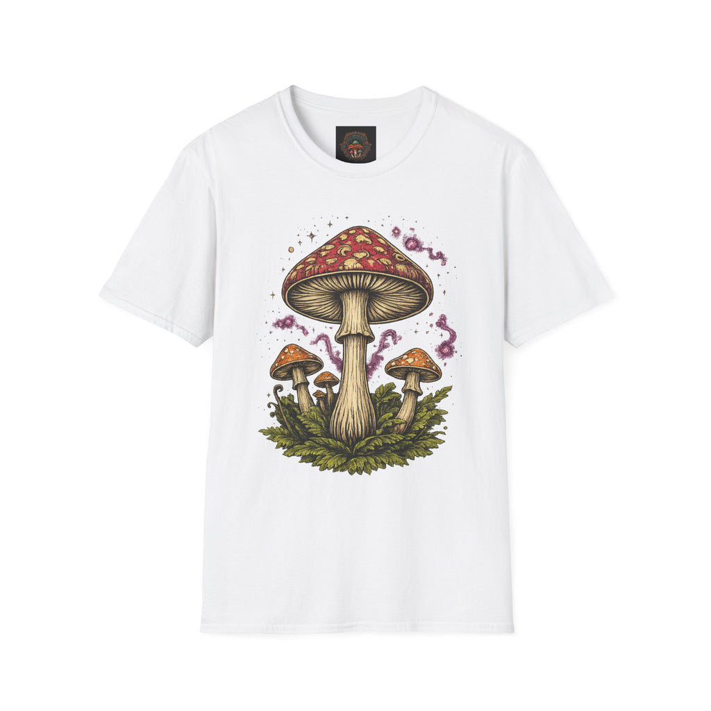 Psychedelic Mushroom Graphic T-Shirt — Red Amanita Illustration