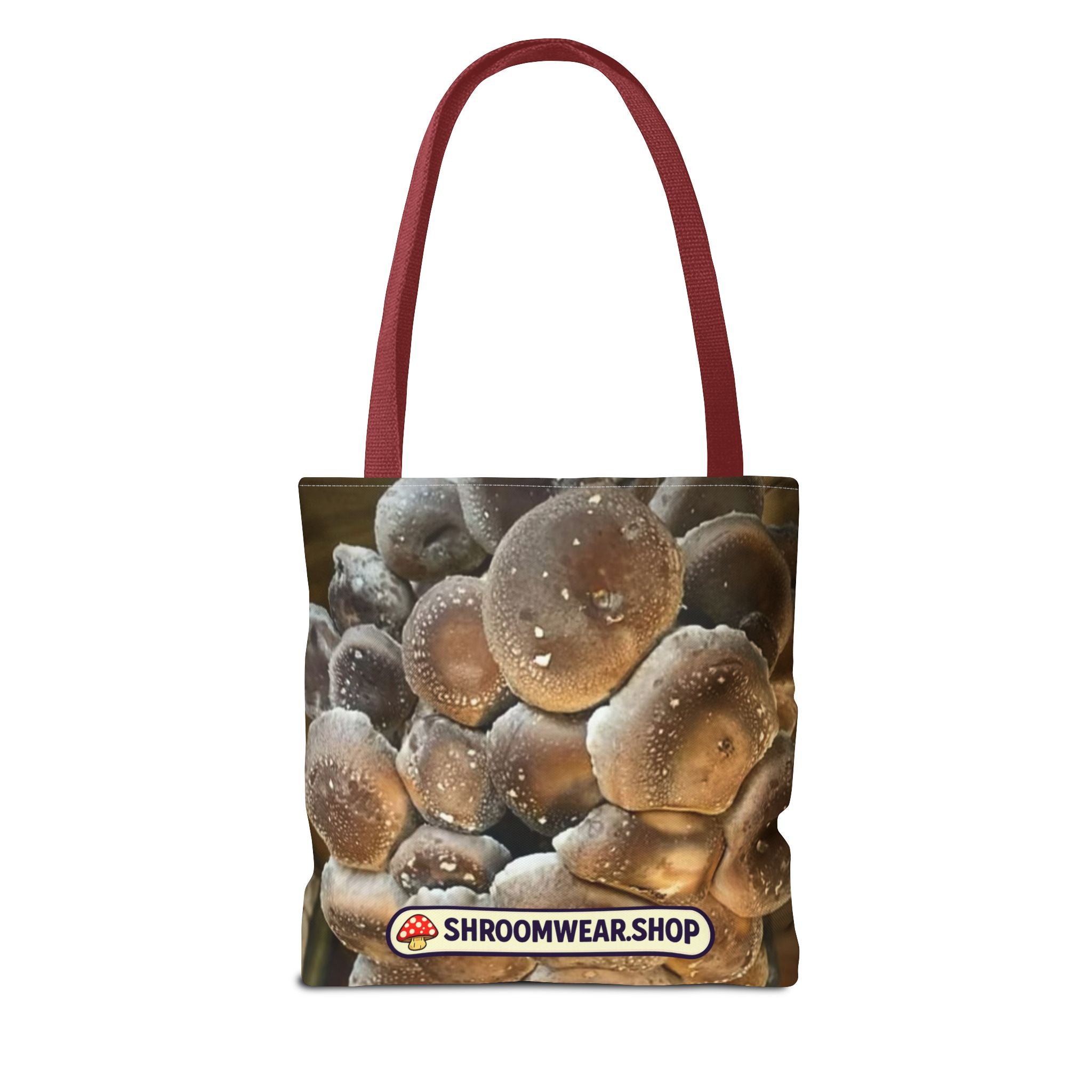 Bag: Mushroom Print Tote Bag-Over-Print Canvas Tote