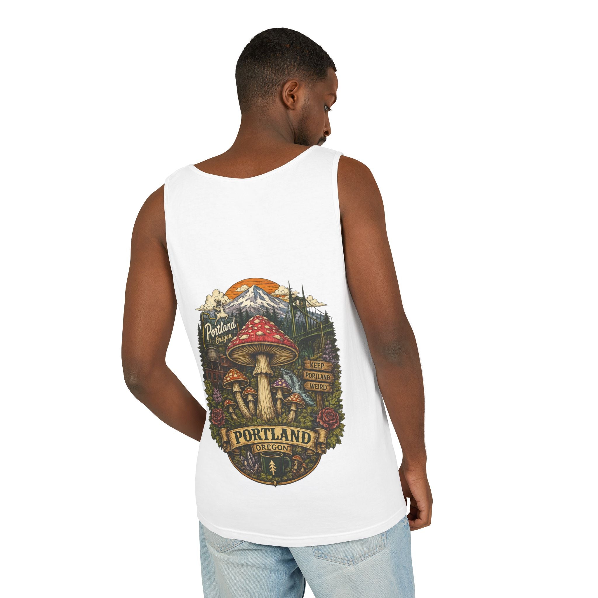Mushroom Graphic Tank Top — Colorful Psychedelic Fungi Design