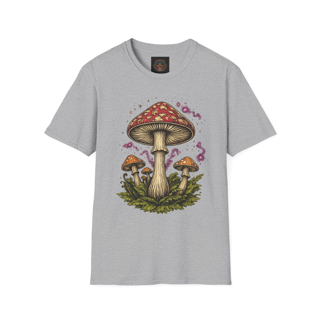 Psychedelic Mushroom Graphic T-Shirt — Red Amanita Illustration