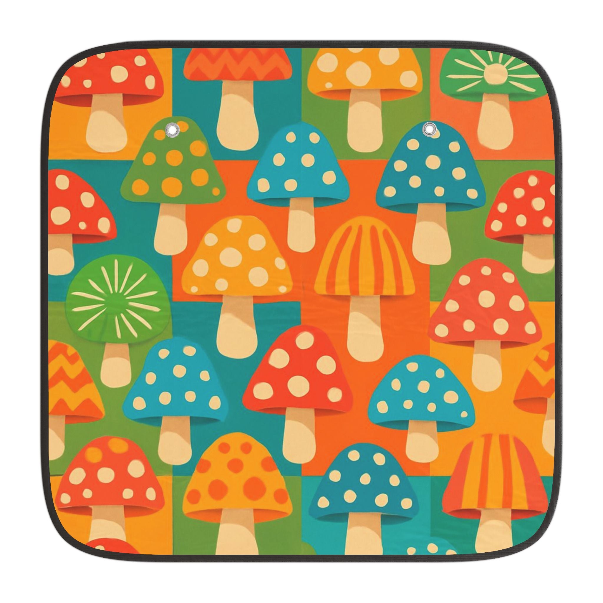 🌈🍄 Funky Mushroom Pop Car Sunshade 🍄🌈