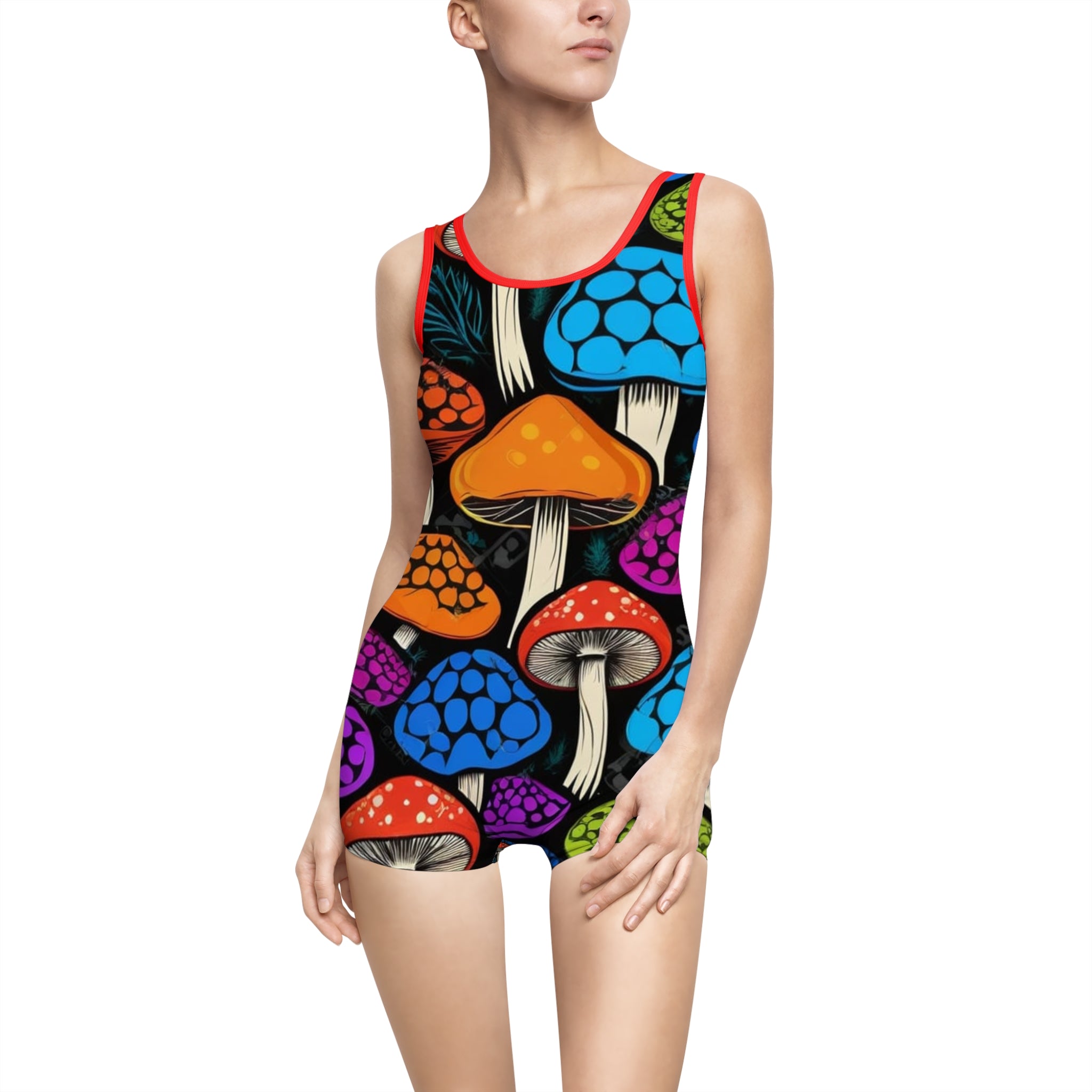 🍄 Myco Pop One-Piece Romper Swimsuit – Color Outside the Tide 🌈