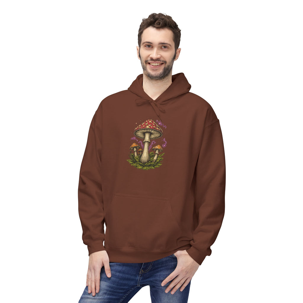 Mushroom Art Hoodie — Botanical Foraging Graphic Pullover
