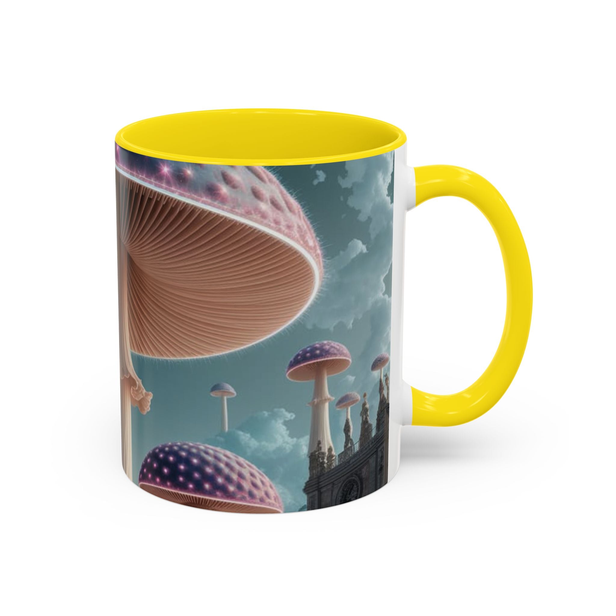 Mug: Mystical Mushroom Accent Coffee Mug — Fantasy Psychedelic Ceramic Cup (11/15oz)