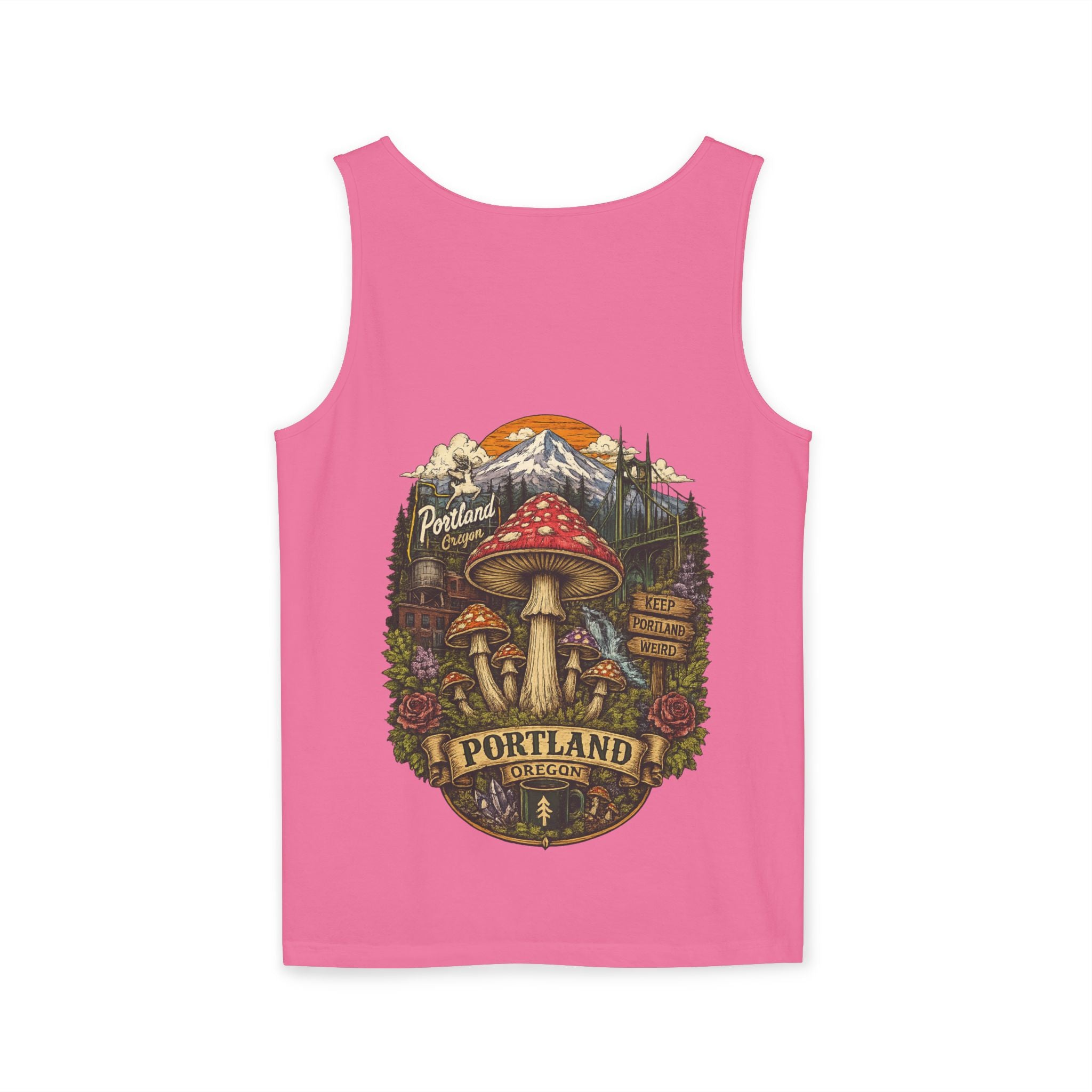 Mushroom Graphic Tank Top — Colorful Psychedelic Fungi Design