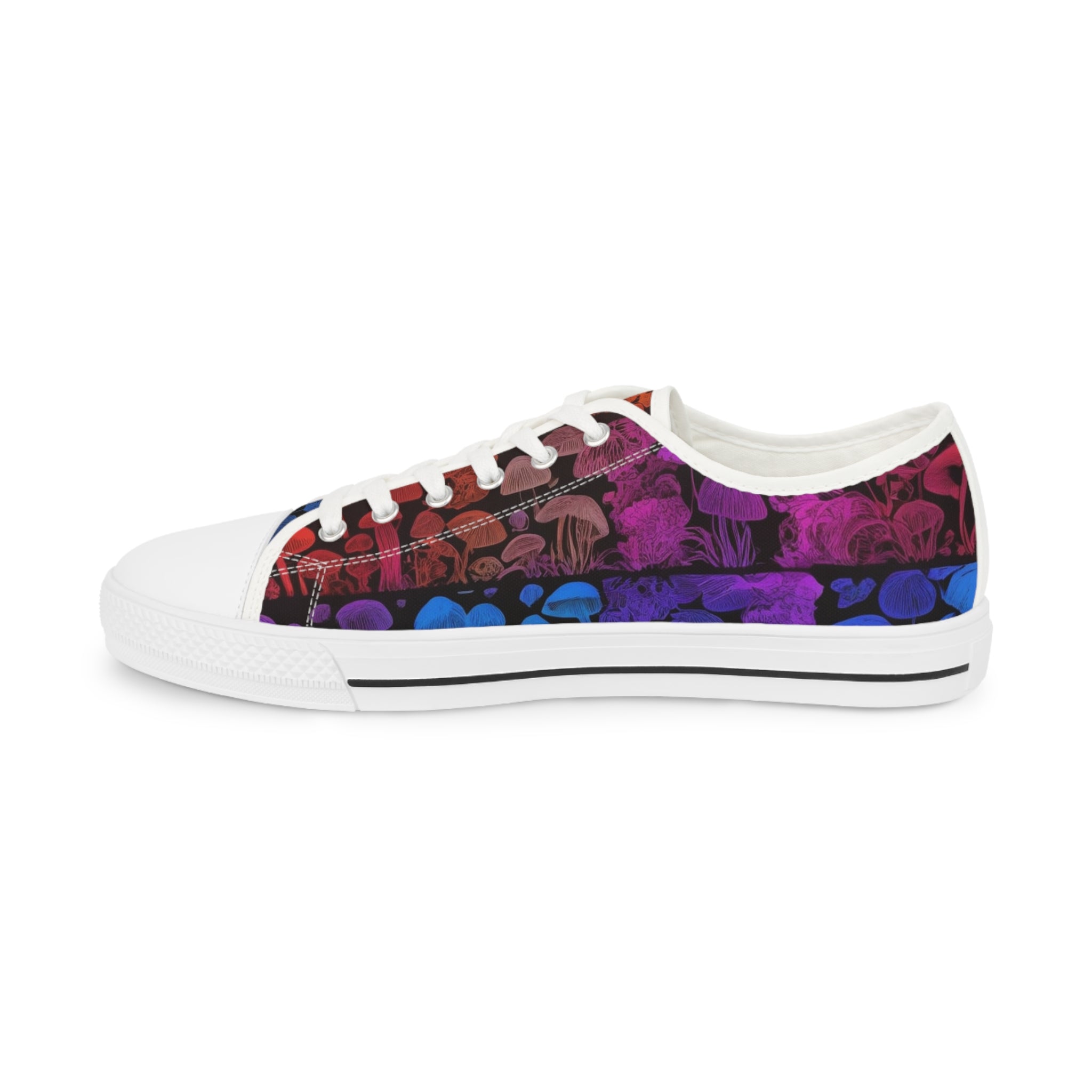Low Top Sneakers — Purple & Blue Grunge Heart Pattern