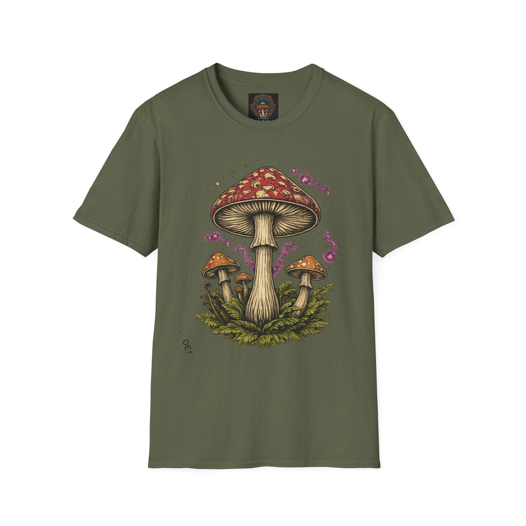 Mushroom Illustration T-Shirt – Vintage Red Toadstool Graphic